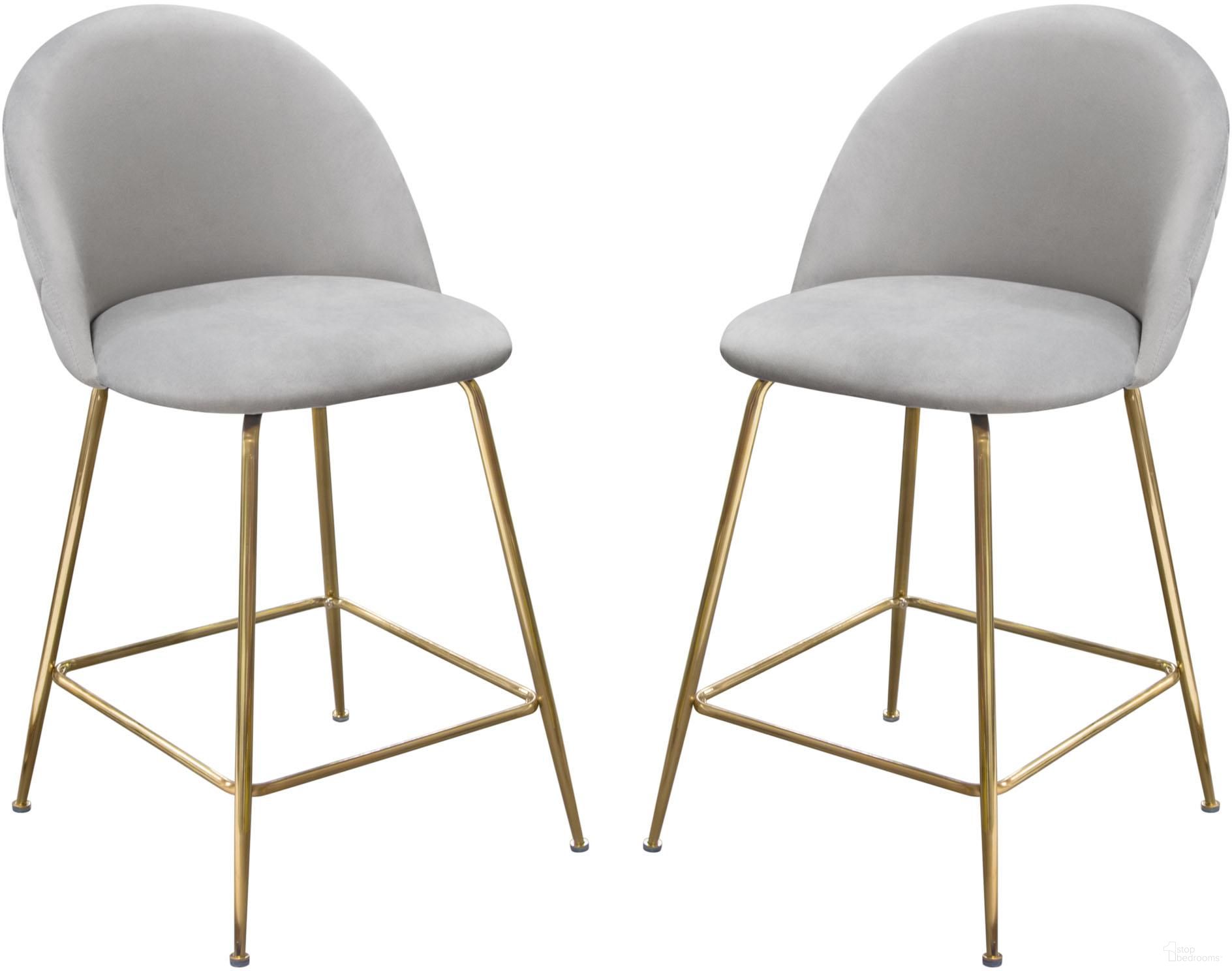 Diamond Sofa Lilly Grey Counter Height Chairs Set of 2