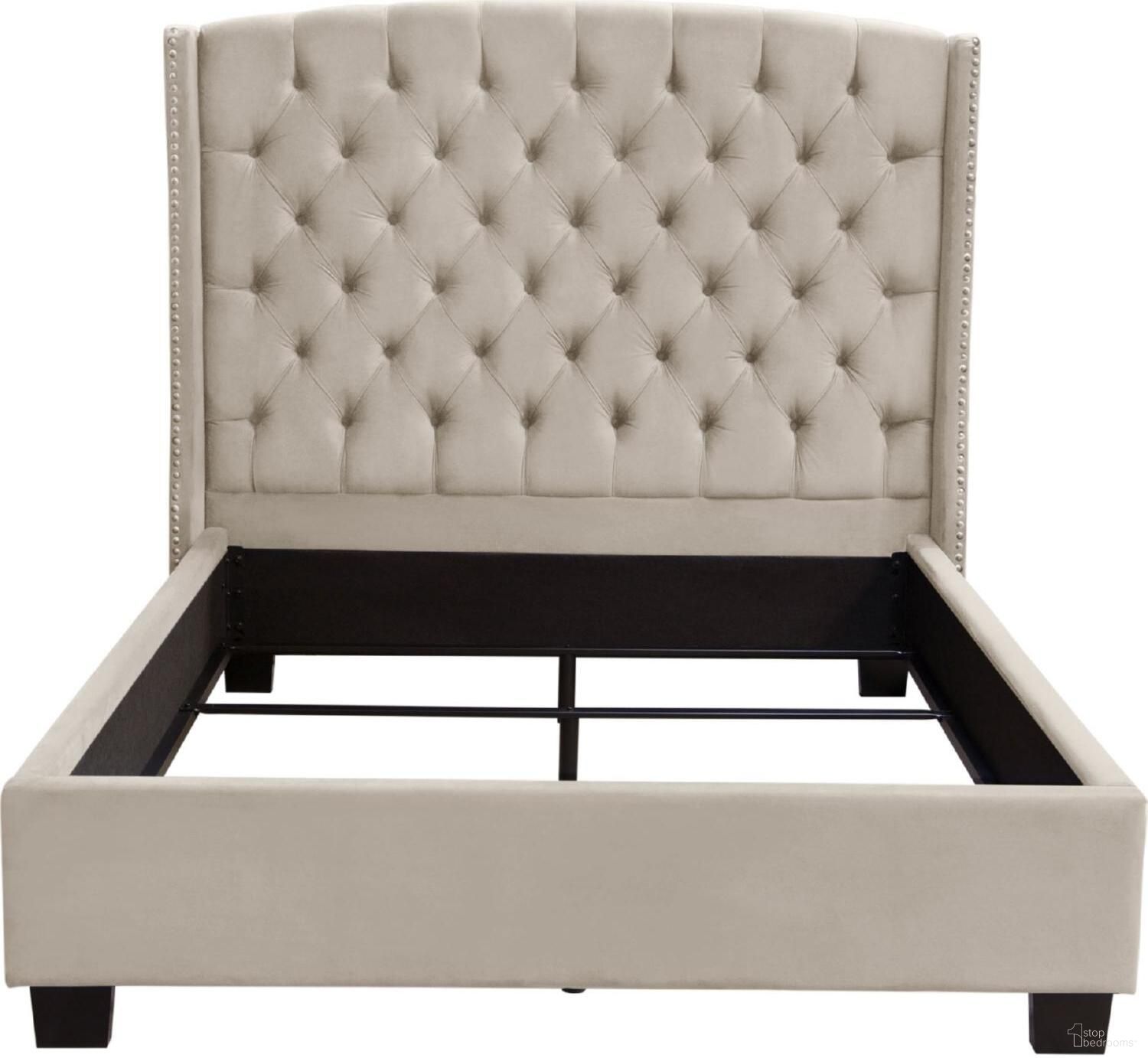 Diamond Sofa Majestic Light Tan Fabric King Bed
