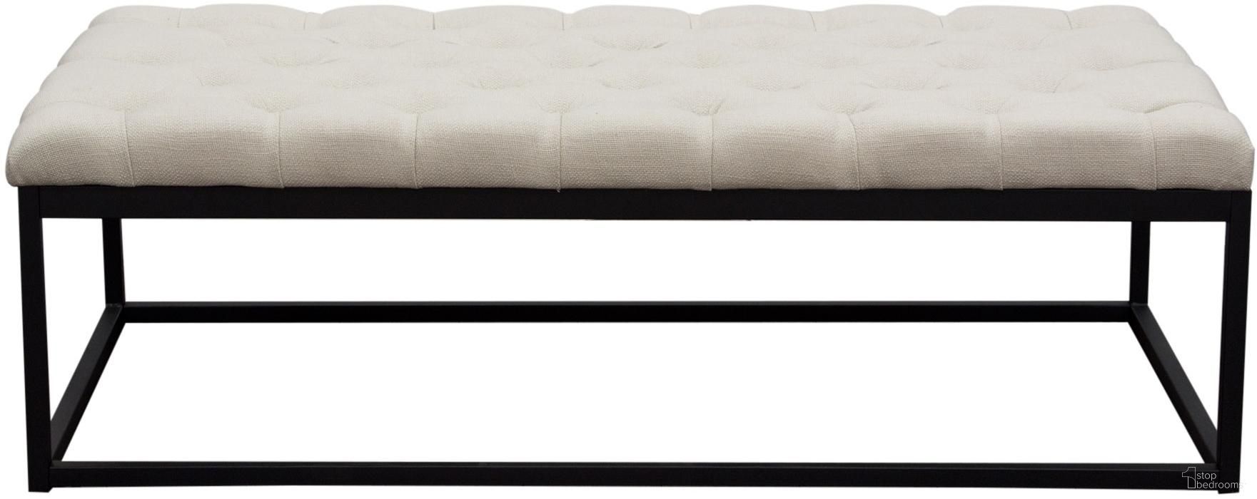 Diamond Sofa Mateo Desert Sand Fabric Large Tufted Bench
