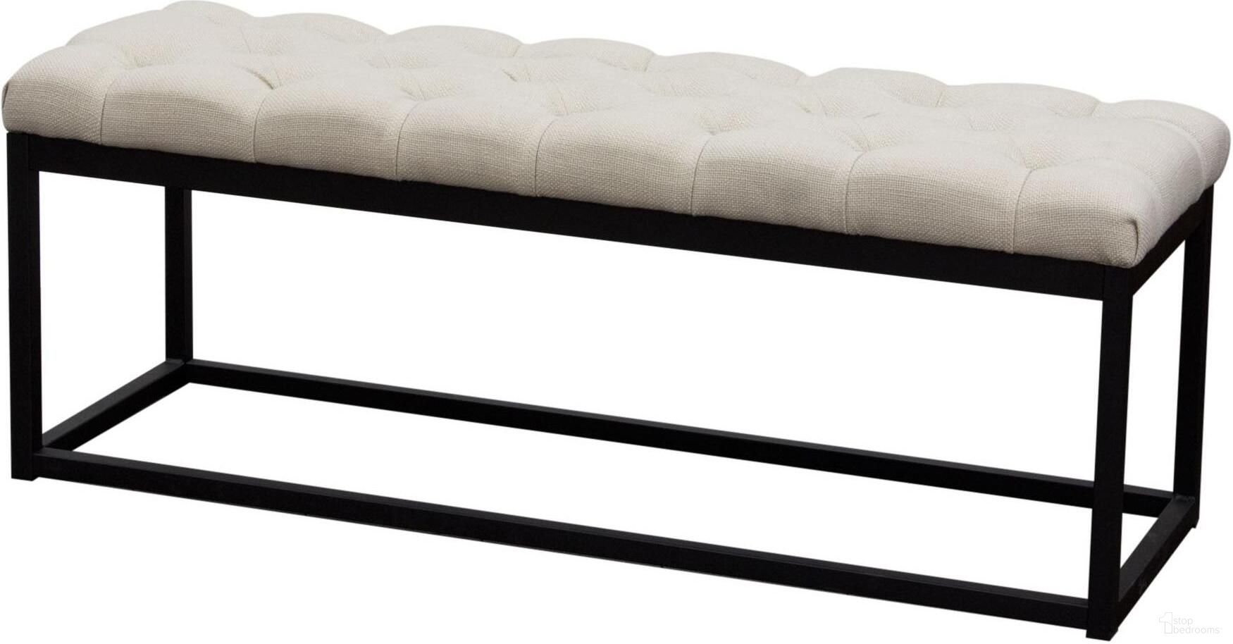 Diamond Sofa Mateo Desert Sand Fabric Small Tufted Bench