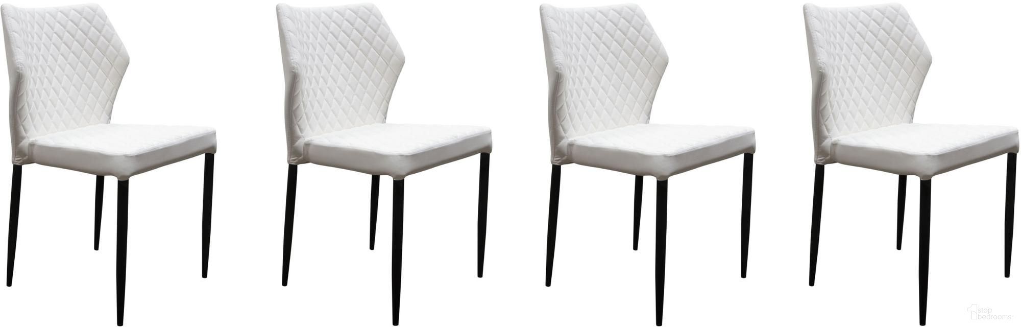 Diamond Sofa Milo White Dining Chairs Set of 4