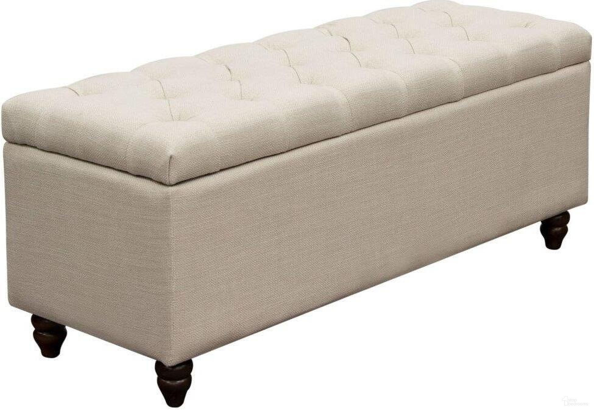 Diamond Sofa Park Ave Grey Fabric Lift Top Storage Bench