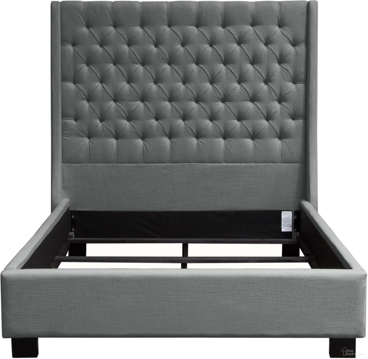 Diamond Sofa Park Ave Grey Linen Queen Bed