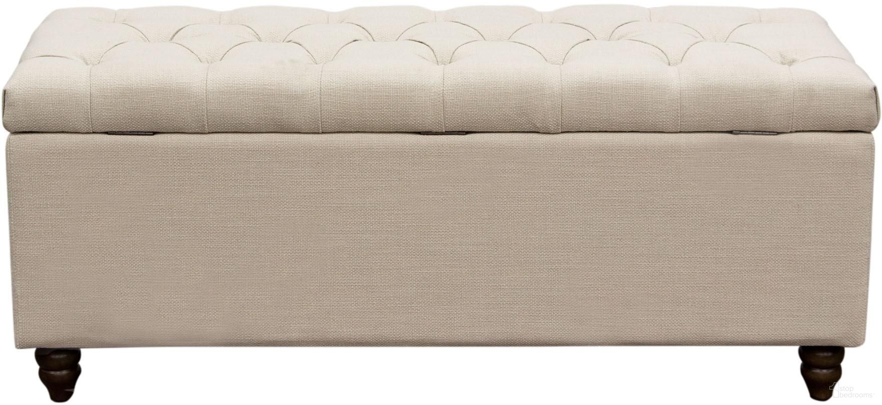 Diamond Sofa Park Ave Sand Fabric Lift Top Storage Bench