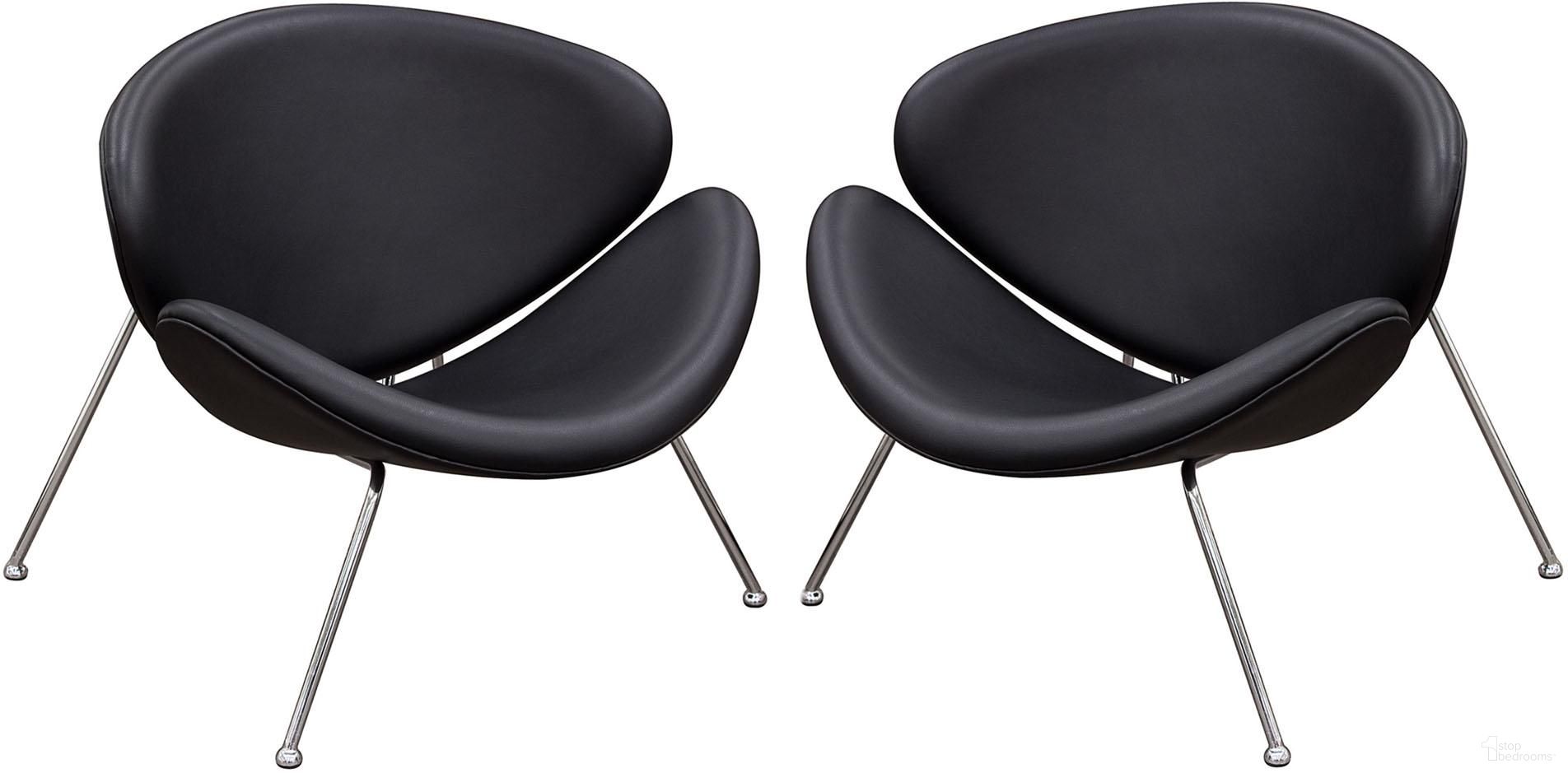 Diamond Sofa Roxy Black Leatherette Accent Chairs Set of 2