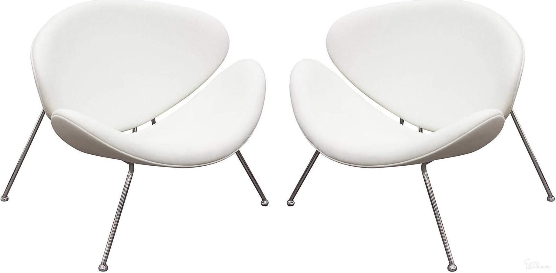Diamond Sofa Roxy White Leatherette Accent Chairs Set of 2