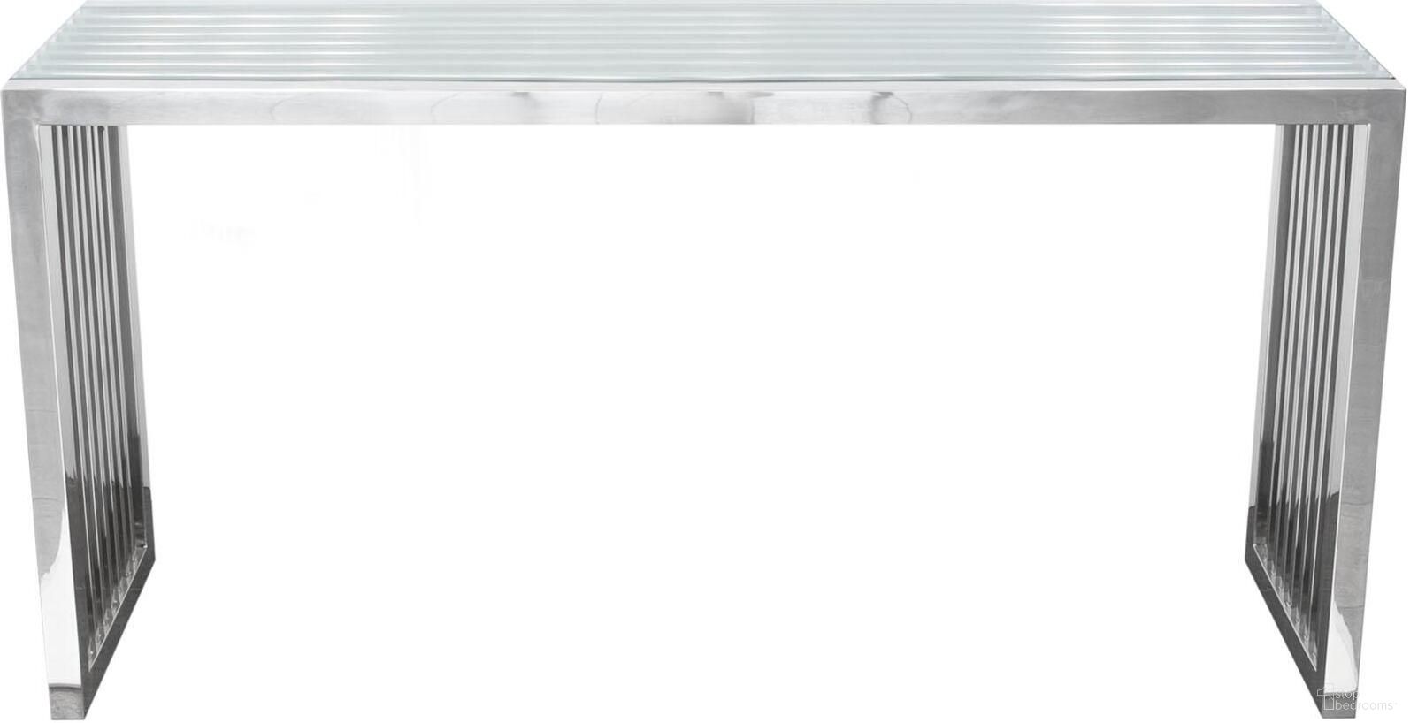 The appearance of Diamond Sofa Soho Glass Top Stainless Steel Base Console Table designed by Diamond Sofa in the modern / contemporary interior design. This stainless steel piece of furniture  was selected by 1StopBedrooms from Soho Collection to add a touch of cosiness and style into your home. Sku: SOHOCSFR;SOHOCSGL. Material: Stainless Steel.