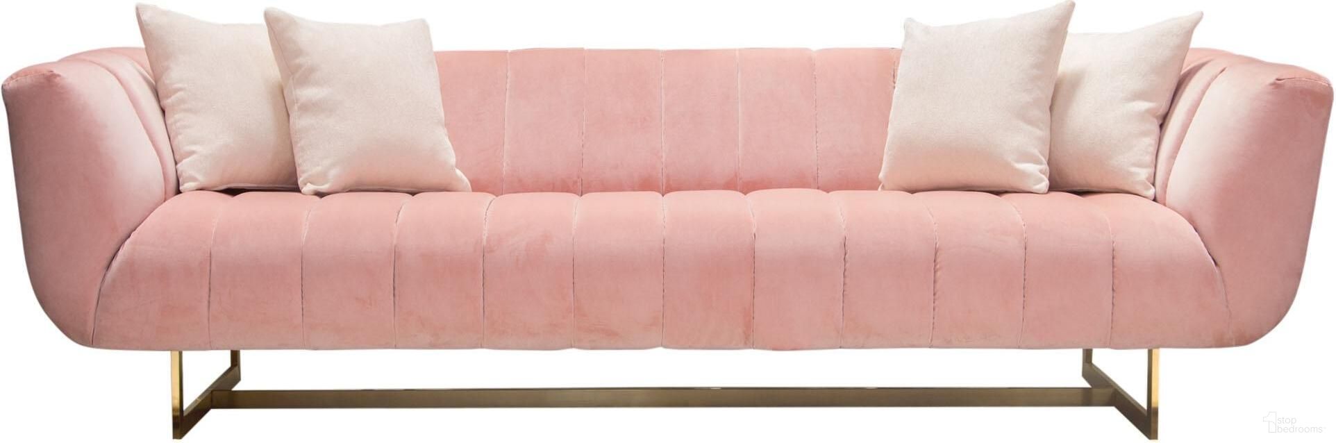 Diamond Sofa Venus Pink Velvet Sofa
