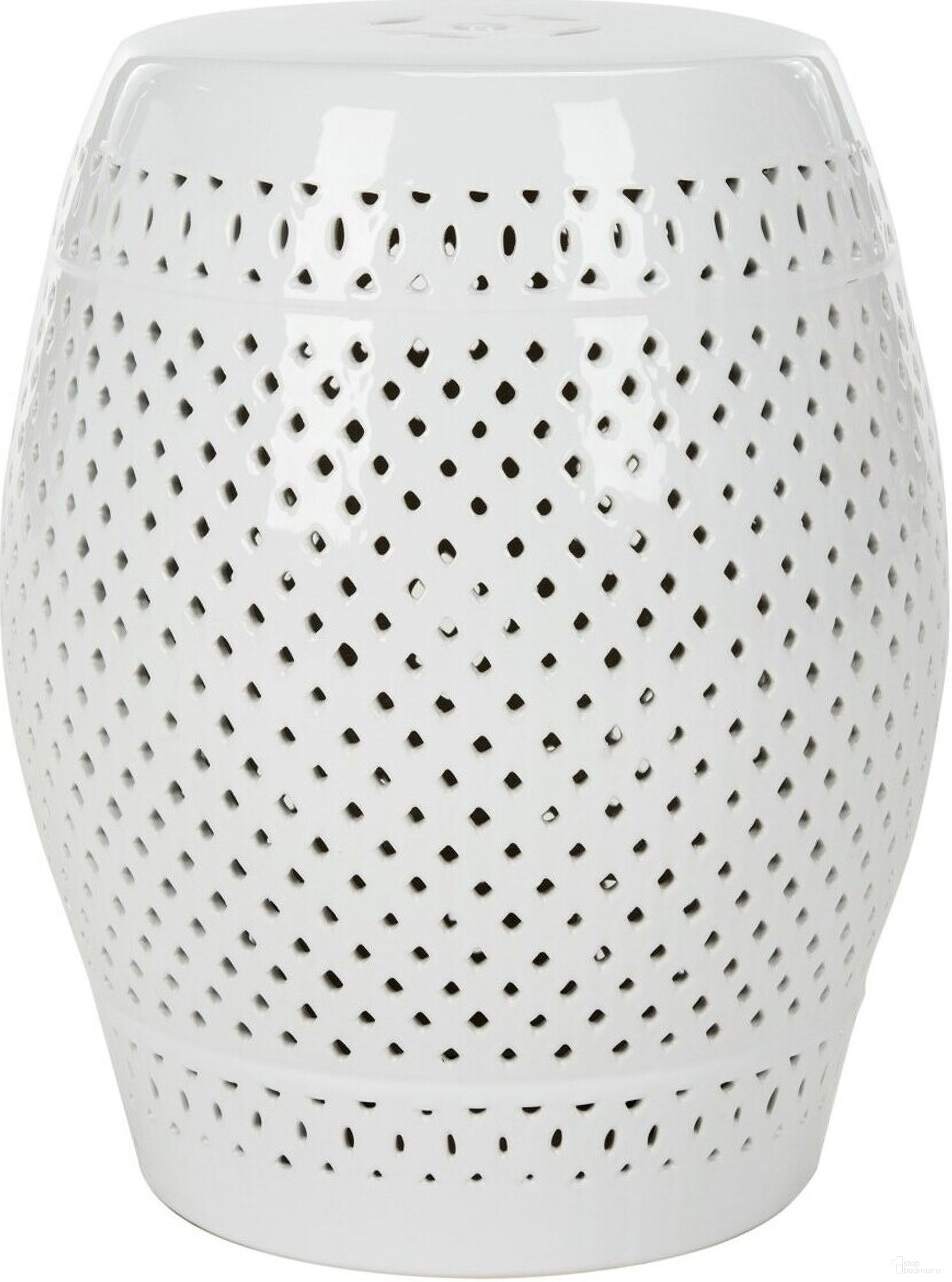 Diamond White Garden Stool