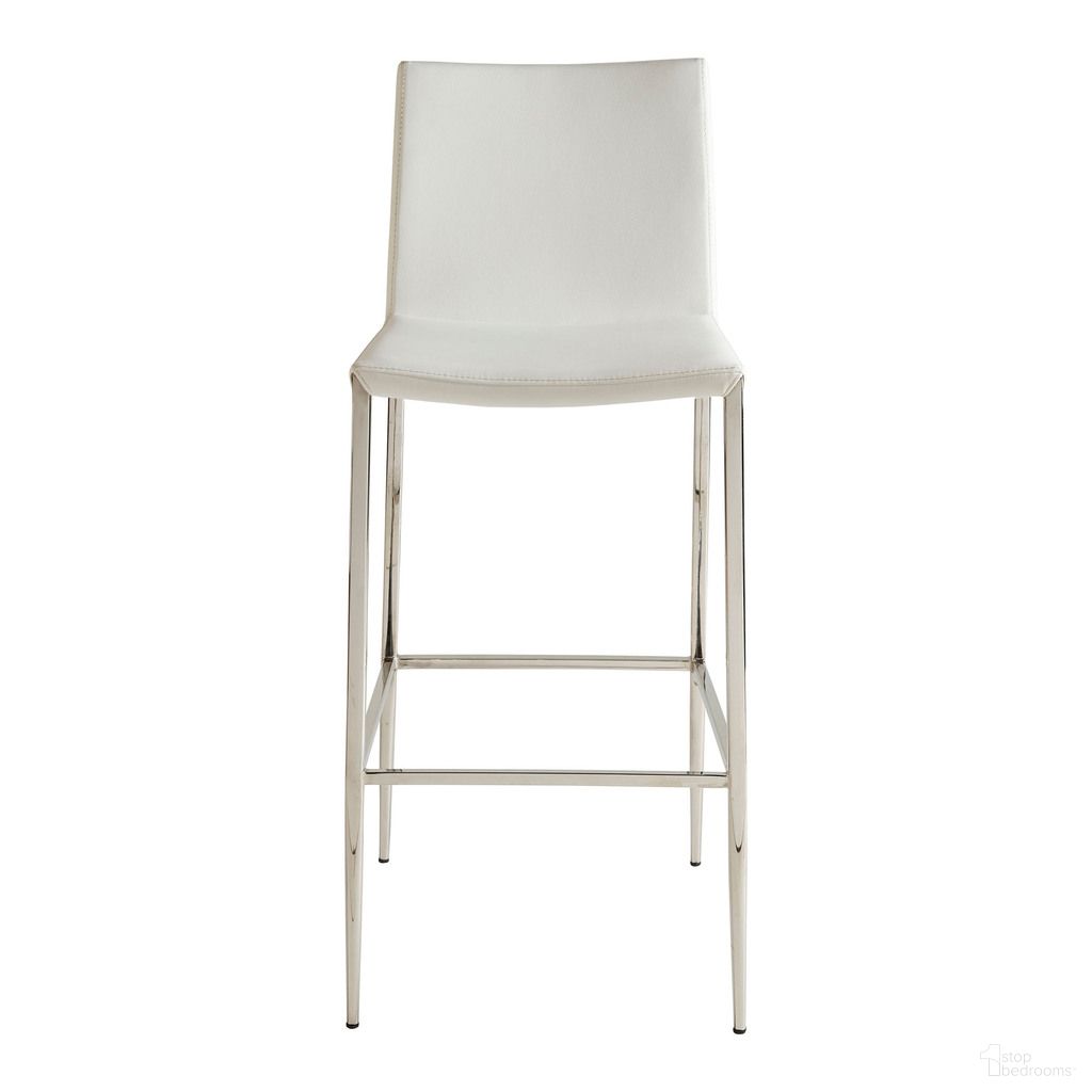 The appearance of Diana Barstool In White designed by Euro Style in the modern / contemporary interior design. This white piece of furniture was selected by 1StopBedrooms from Diana Collection to add a touch of cosiness and style into your home. Sku: 02349-WHT. Material: Leather.