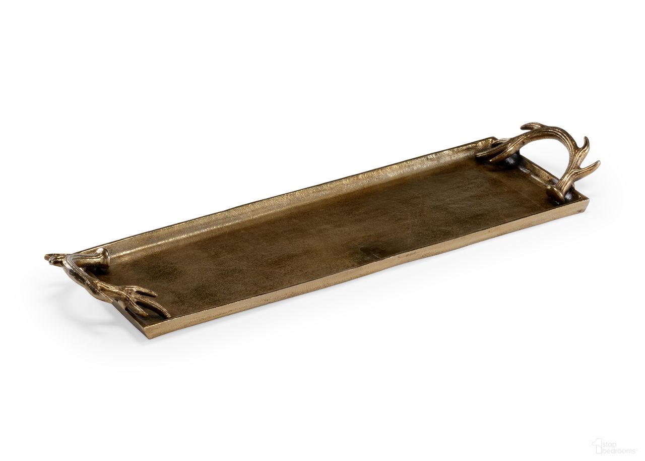 Diana Rectangular Tray Brass In Gold