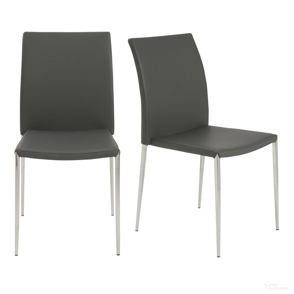 The appearance of Diana Stacking Side Chair Set of 2 In Gray designed by Euro Style in the modern / contemporary interior design. This gray piece of furniture was selected by 1StopBedrooms from Diana Collection to add a touch of cosiness and style into your home. Sku: 02348GRY-MP2. Material: Leather. Chair Type: Side Chair.
