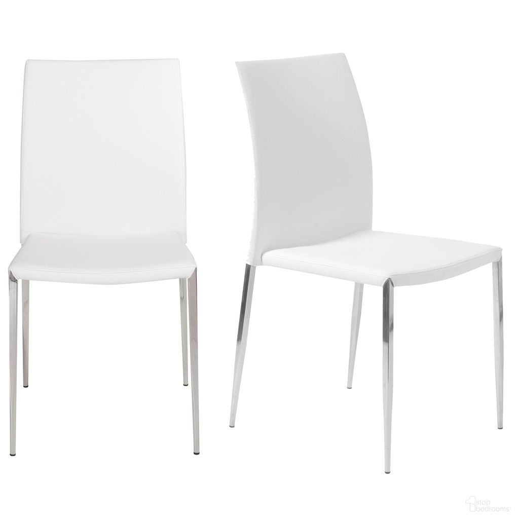 Diana Stacking Side Chair Set of 2 In White