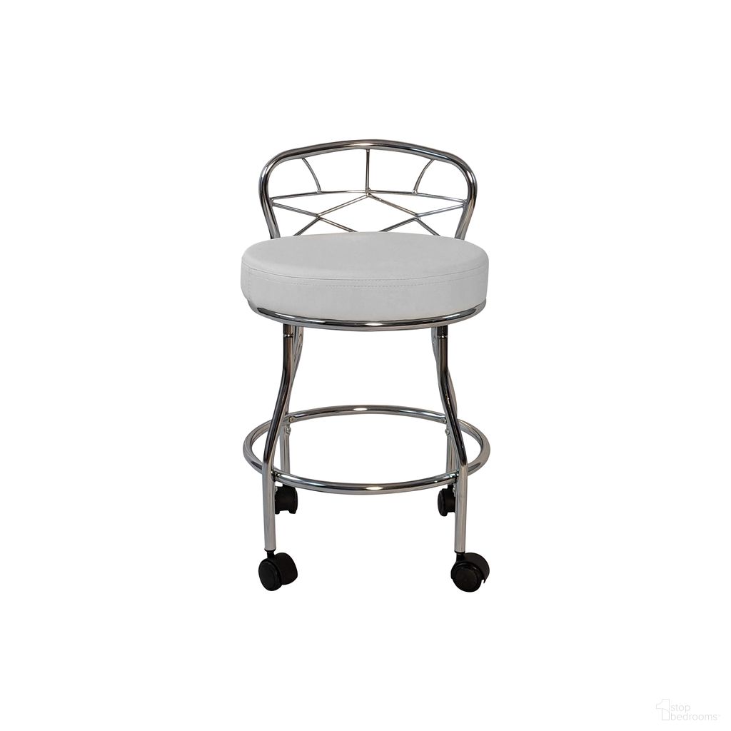 The appearance of Diana X-Back Vanity Stool with Casters In White and Chrome designed by Carolina Living in the modern / contemporary interior design. This white and chrome piece of furniture was selected by 1StopBedrooms from Diana Collection to add a touch of cosiness and style into your home. Sku: VBWC3417CH. Material: Vinyl.