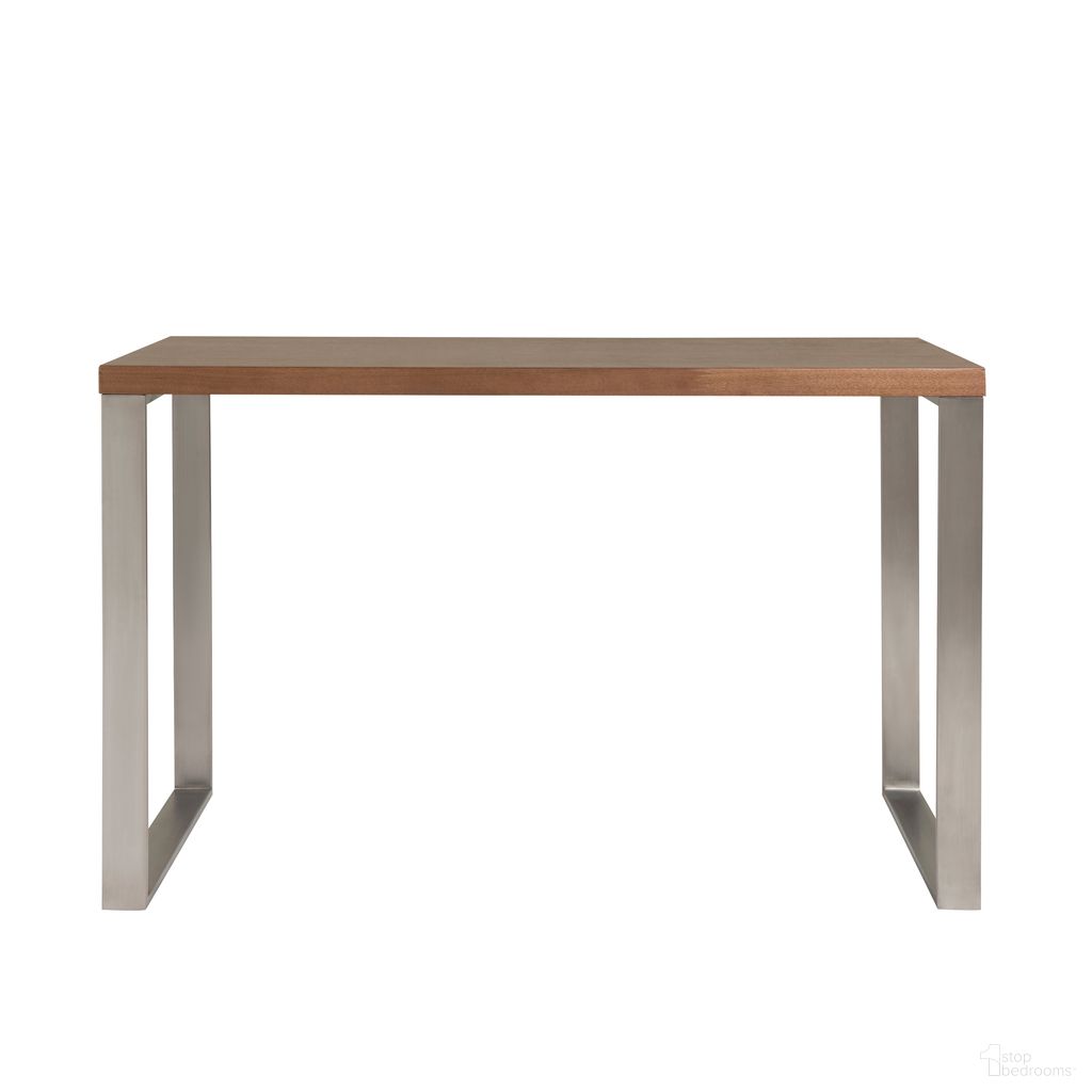 Dillon 47 Inch Desk In Walnut and Brushed Stainless Steel