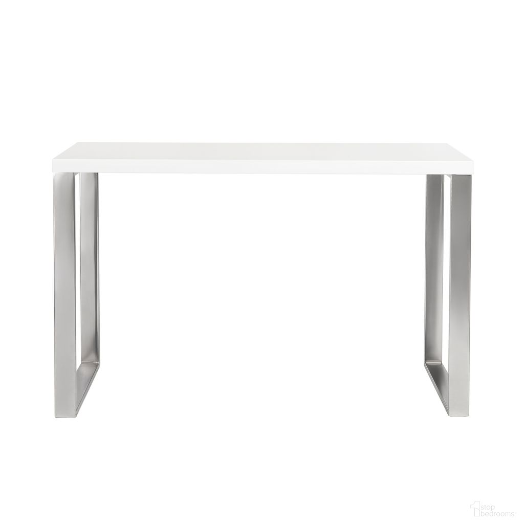 The appearance of Dillon 47 Inch Desk In White and Polished Stainless Steel designed by Euro Style in the modern / contemporary interior design. This white/polished stainless steel piece of furniture  was selected by 1StopBedrooms from Dillon Collection to add a touch of cosiness and style into your home. Sku: 09815WHT. Material: MDF.