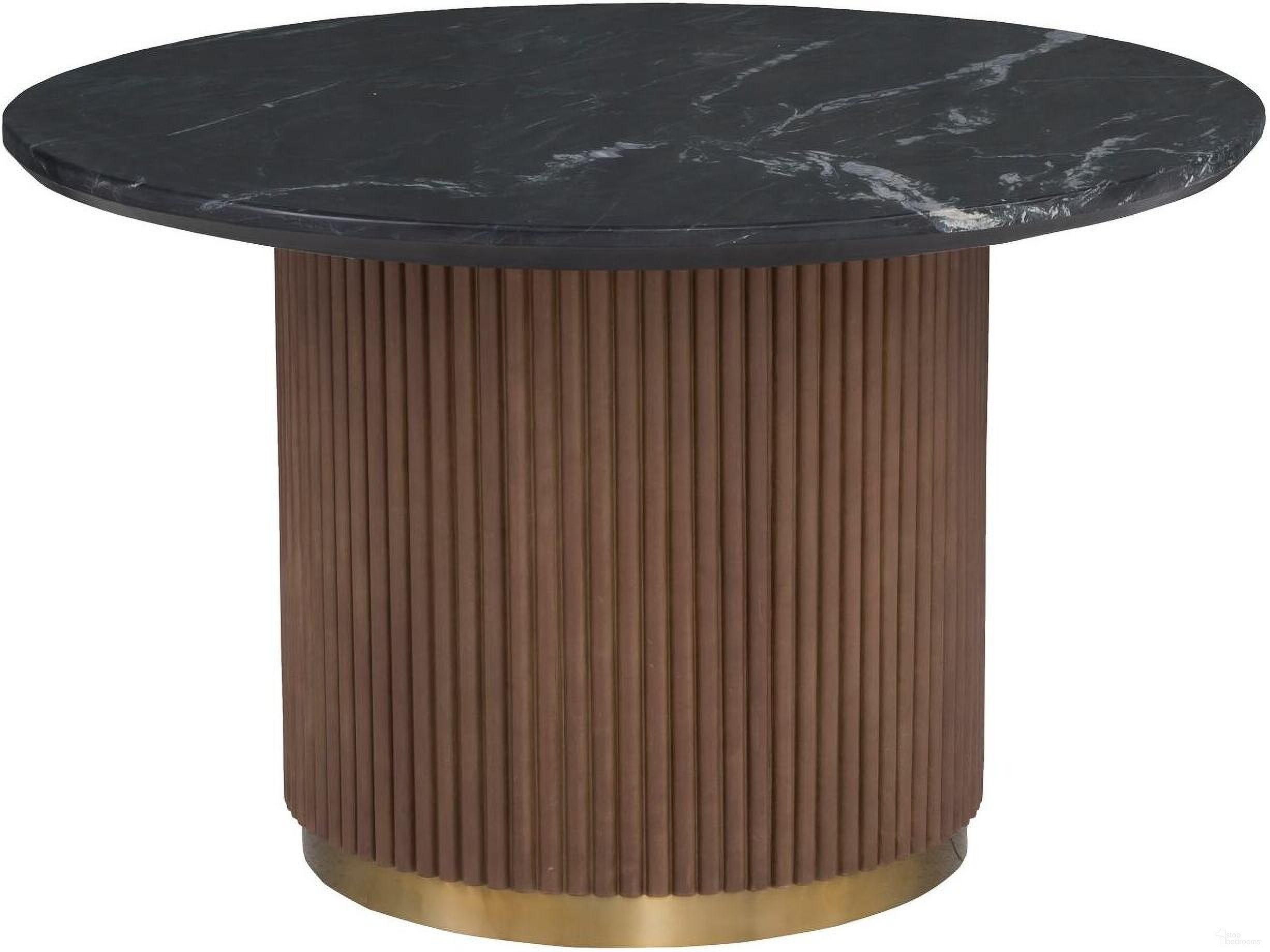 The appearance of Dimitri 48 Inch Round Dining Table In Kafe designed by Fairfield Chair in the modern / contemporary interior design. This kafe piece of furniture  was selected by 1StopBedrooms from Dimitri Collection to add a touch of cosiness and style into your home. Sku: 8071-48. Table Base Style: Pedestal. Table Top Shape: Round. Material: Marble. Size: 50".