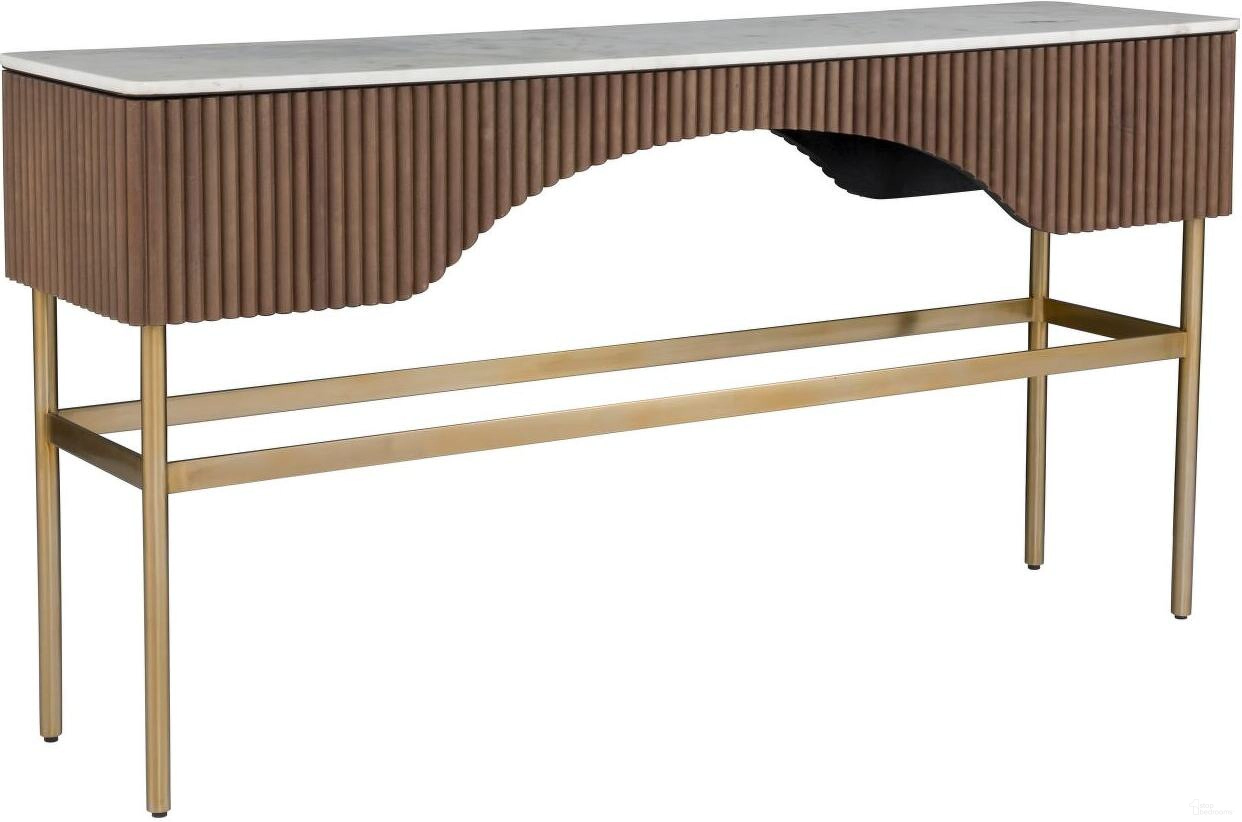 The appearance of Dimitri Rectangular Console In Kafe designed by Fairfield Chair in the modern / contemporary interior design. This kafe piece of furniture was selected by 1StopBedrooms from Dimitri Collection to add a touch of cosiness and style into your home. Sku: 8072-ST. Material: Marble.