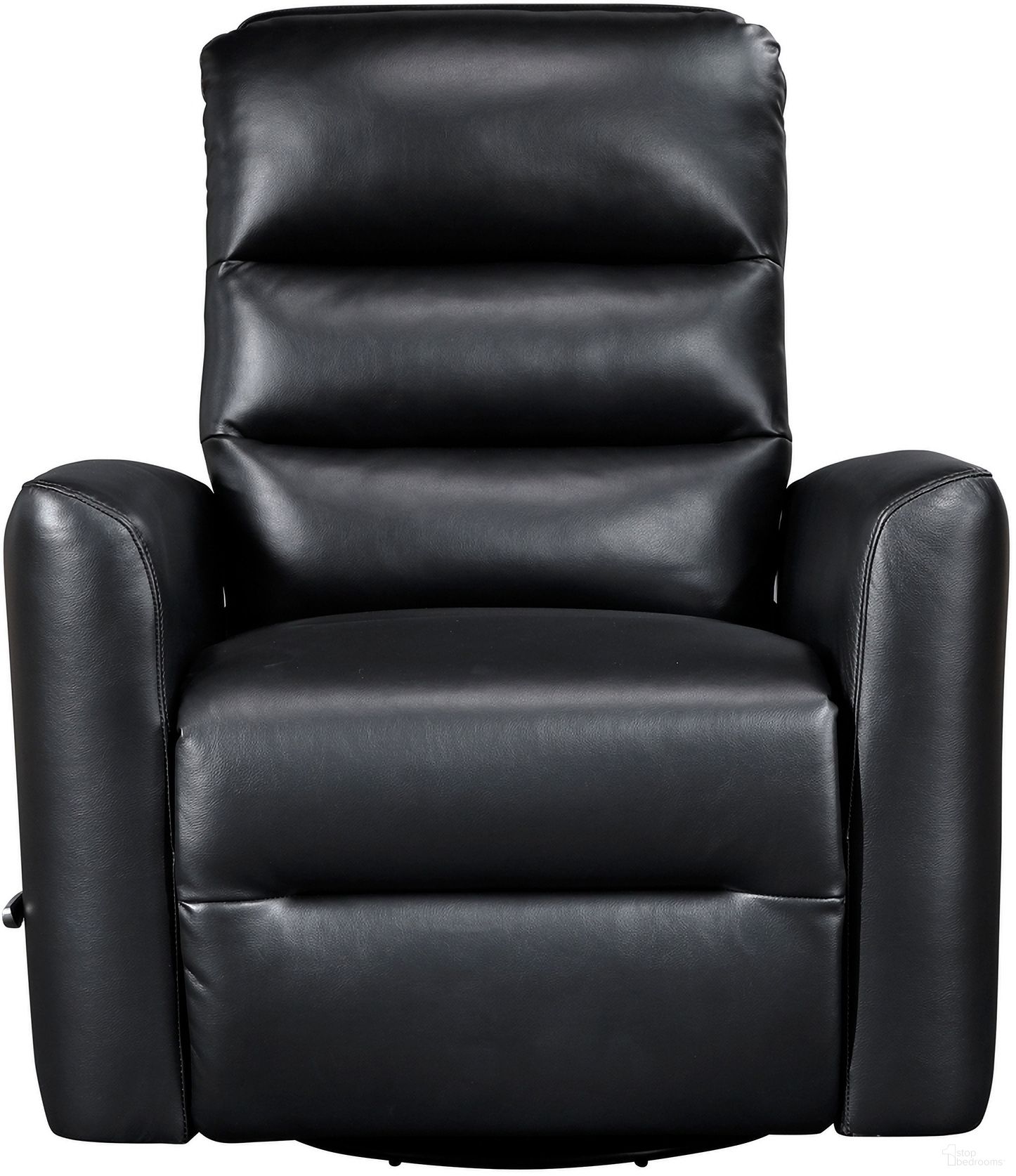 The appearance of Dimitri Swivel Glider Reclining Chair In Black designed by Homelegance in the modern / contemporary interior design. This black piece of furniture was selected by 1StopBedrooms from Dimitri Collection to add a touch of cosiness and style into your home. Sku: 9570BLK-1SW. Material: Faux Leather.