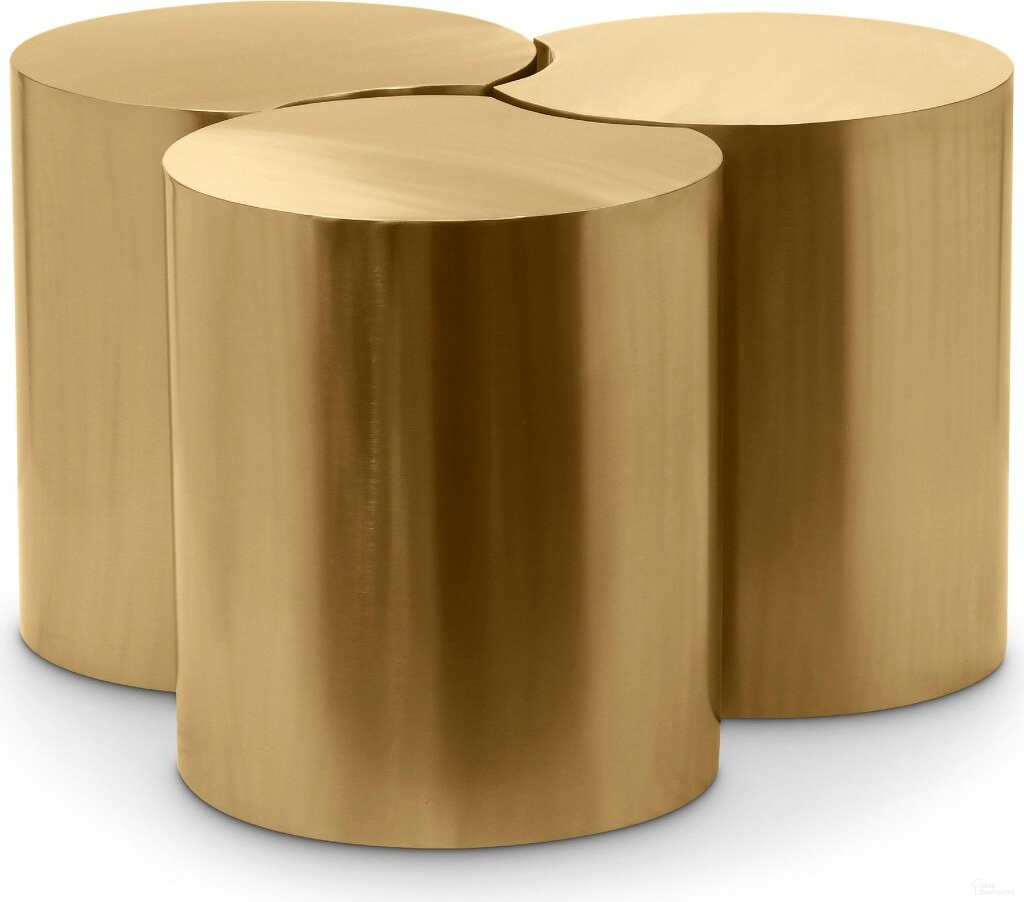The appearance of Dimple 3 Piece Coffee Table In Gold designed by Meridian in the modern / contemporary interior design. This gold piece of furniture  was selected by 1StopBedrooms from Dimple Collection to add a touch of cosiness and style into your home. Sku: 99081Gold-ET18;99081Gold-ET18;99081Gold-ET18. Material: Iron.