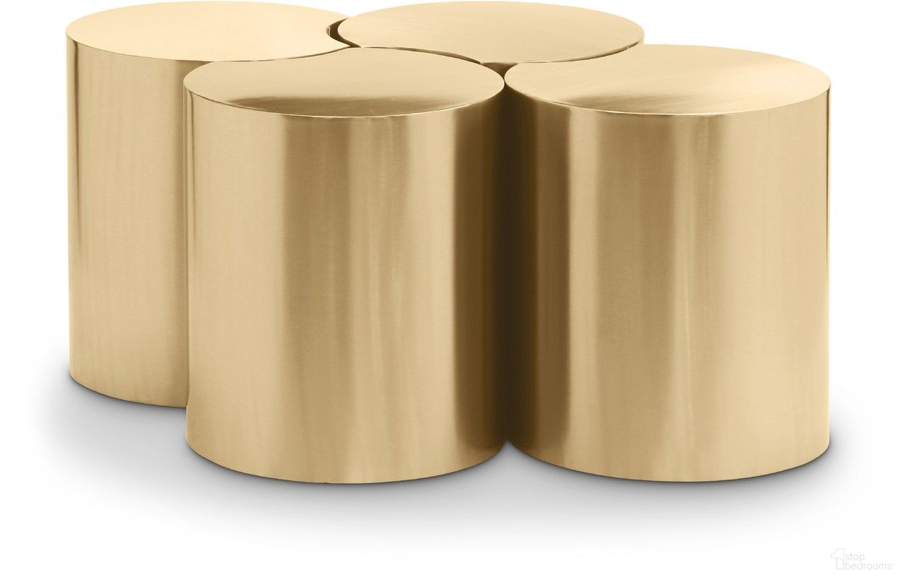 Dimple 4 Piece Coffee Table In Gold