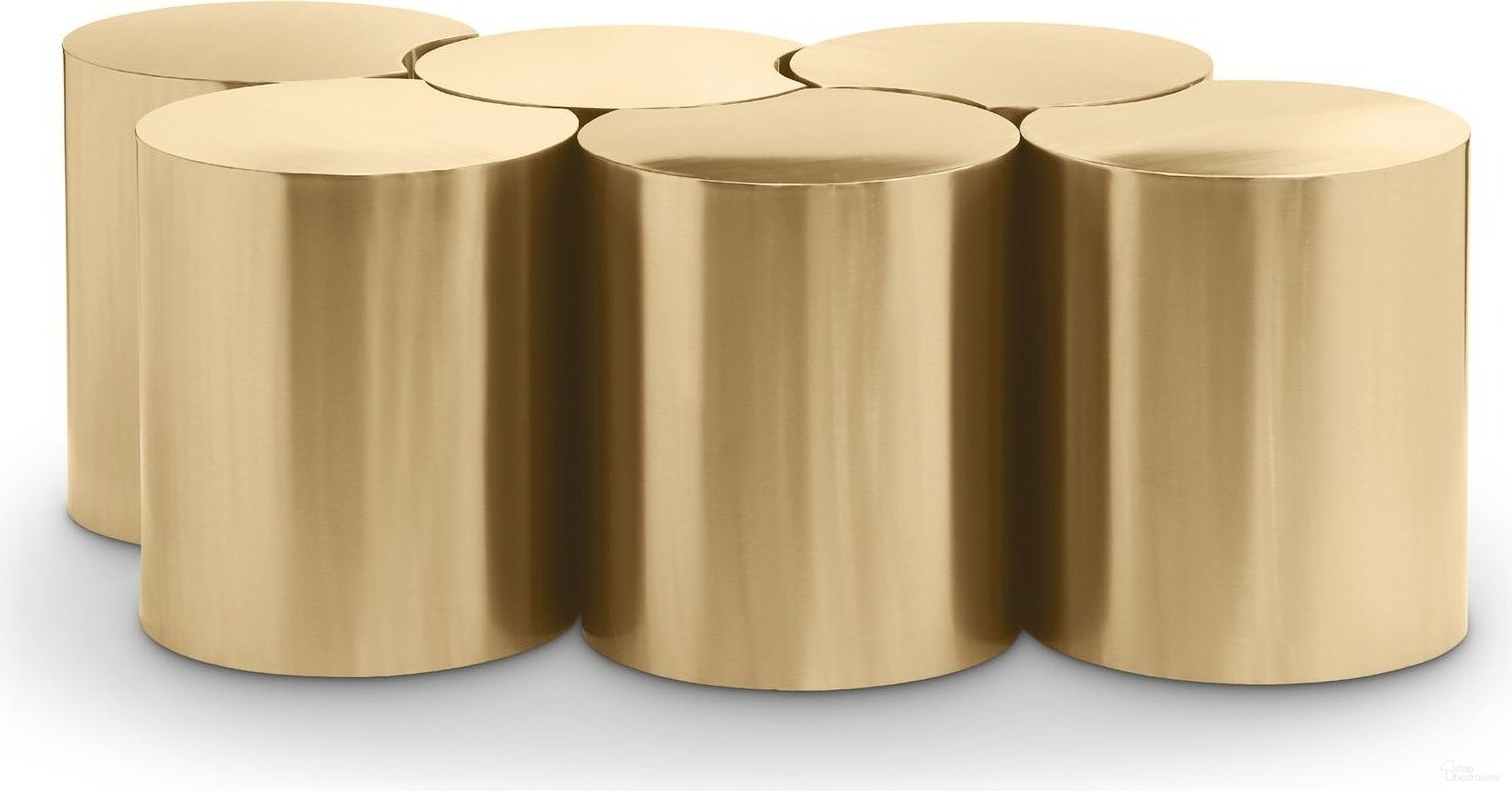 The appearance of Dimple 6 Piece Coffee Table In Gold designed by Meridian in the modern / contemporary interior design. This gold piece of furniture  was selected by 1StopBedrooms from Dimple Collection to add a touch of cosiness and style into your home. Sku: 99081Gold-ET18;99081Gold-ET18;99081Gold-ET18;99081Gold-ET18;99081Gold-ET18;99081Gold-ET18. Material: Iron.