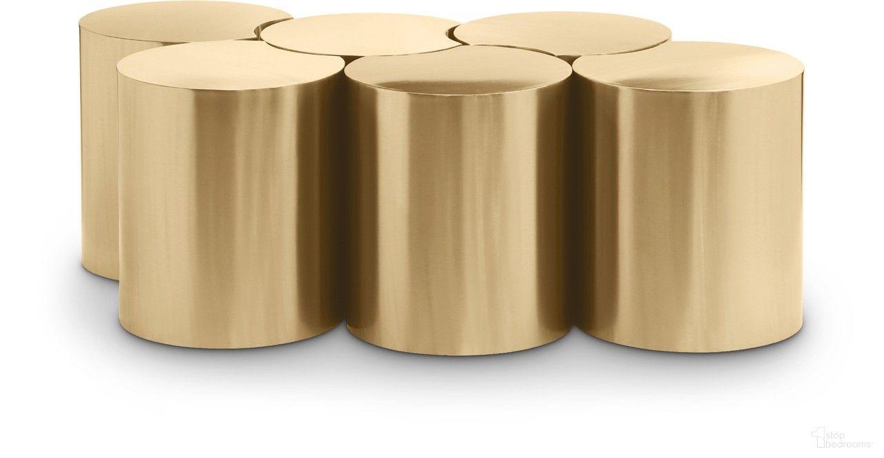 The appearance of Dimple 6 Piece Coffee Table In Gold designed by Meridian in the modern / contemporary interior design. This gold piece of furniture  was selected by 1StopBedrooms from Dimple Collection to add a touch of cosiness and style into your home. Sku: 99081Gold-ET20;99081Gold-ET20;99081Gold-ET20;99081Gold-ET20;99081Gold-ET20;99081Gold-ET20. Material: Iron.