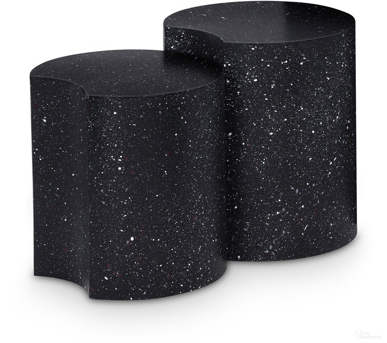 Dimple 2 Piece End Table In Black