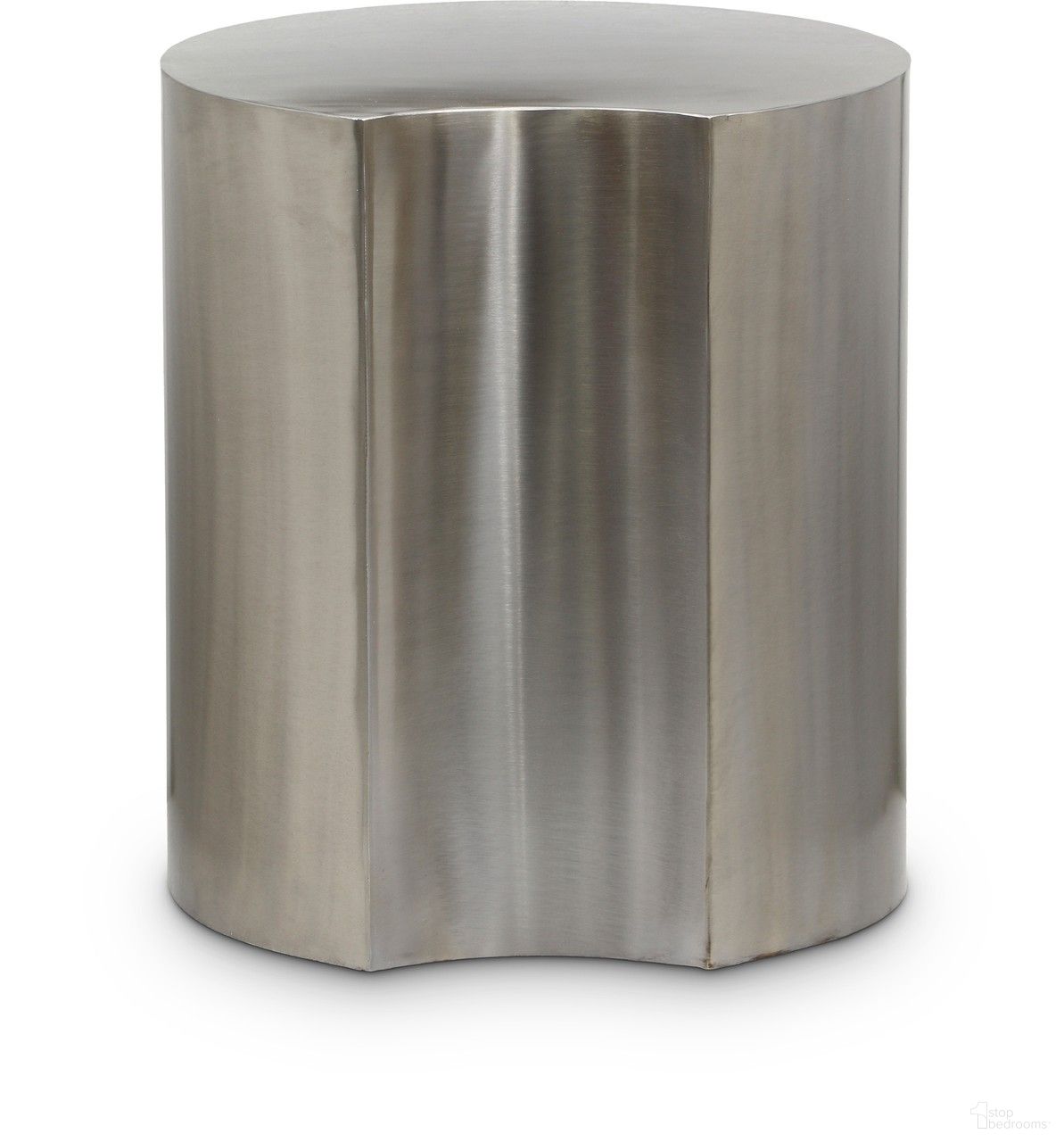 The appearance of Dimple End Table In Silver designed by Meridian in the modern / contemporary interior design. This silver piece of furniture  was selected by 1StopBedrooms from Dimple Collection to add a touch of cosiness and style into your home. Sku: 99081Silver-ET18. Material: Iron.