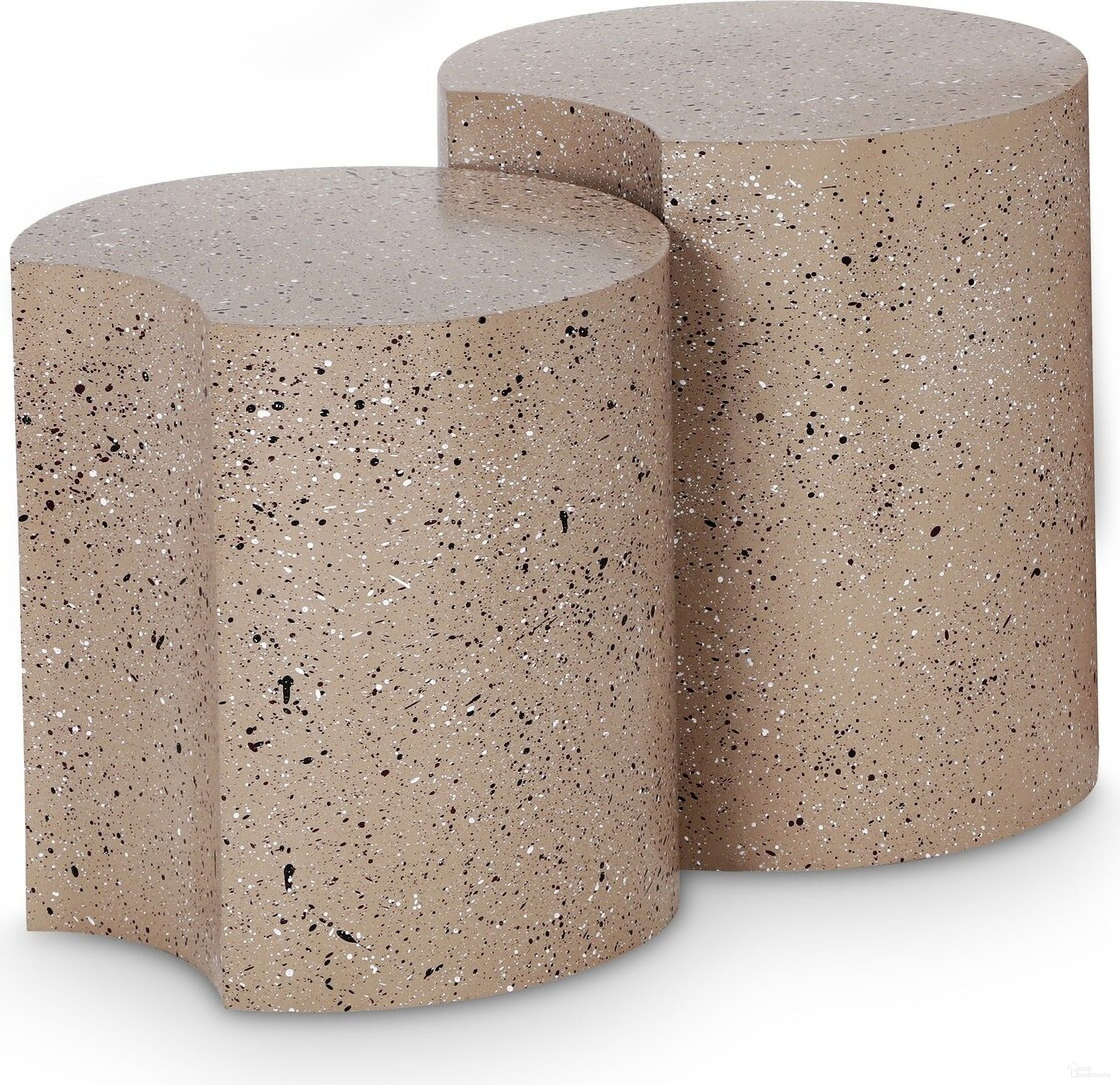 The appearance of Dimple 2 Piece End Table In Taupe designed by Meridian in the modern / contemporary interior design. This taupe piece of furniture  was selected by 1StopBedrooms from Dimple Collection to add a touch of cosiness and style into your home. Sku: 99084Taupe-ET16;99084Taupe-ET18. Material: Iron.