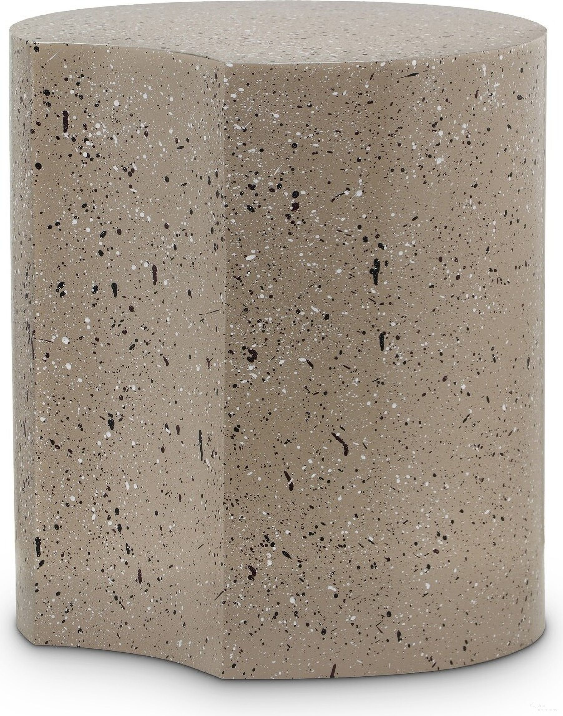The appearance of Dimple End Table In Taupe designed by Meridian in the modern / contemporary interior design. This taupe piece of furniture  was selected by 1StopBedrooms from Dimple Collection to add a touch of cosiness and style into your home. Sku: 99084Taupe-ET20. Material: Iron.