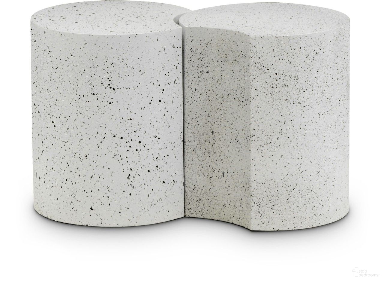 The appearance of Dimple 2 Piece End Table In White designed by Meridian in the modern / contemporary interior design. This white piece of furniture  was selected by 1StopBedrooms from Dimple Collection to add a touch of cosiness and style into your home. Sku: 99084White-ET16;99084White-ET16. Material: Iron.