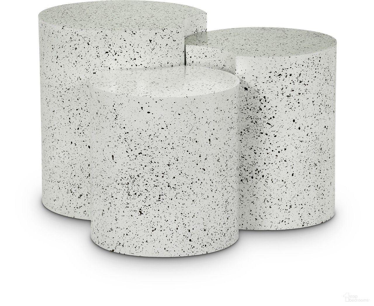 Dimple 3 Piece End Table In White