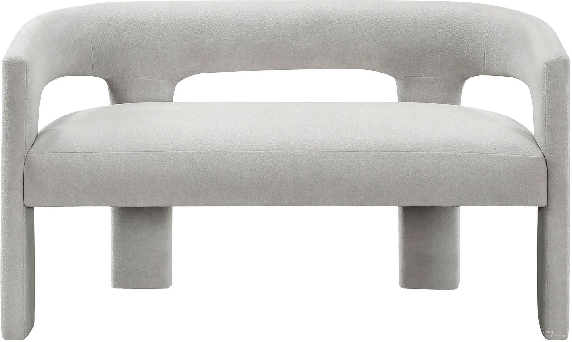 The appearance of Marais Dining Bench In White designed by Homelegance in the modern / contemporary interior design. This white piece of furniture  was selected by 1StopBedrooms from Marais Collection to add a touch of cosiness and style into your home. Sku: 6054LG-13. Material: Fabric.