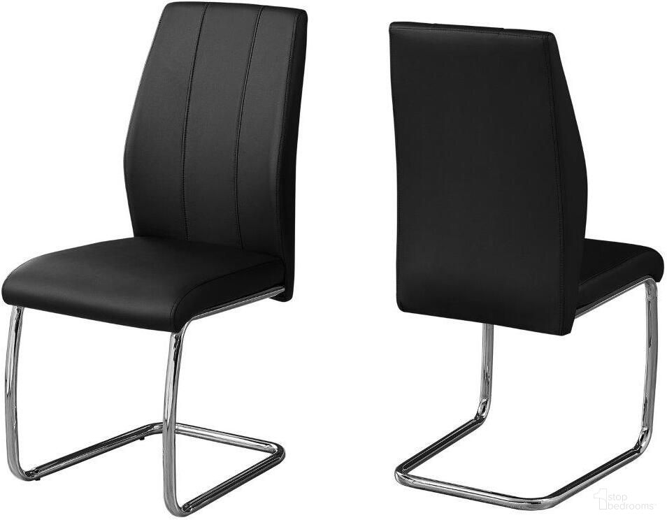 The appearance of Dining Chair Set Of 2 In Black Leather Look I 1076 designed by Monarch Specialties in the modern / contemporary interior design. This black piece of furniture was selected by 1StopBedrooms from to add a touch of cosiness and style into your home. Sku: I 1076. Material: Metal. Chair Type: Side Chair.