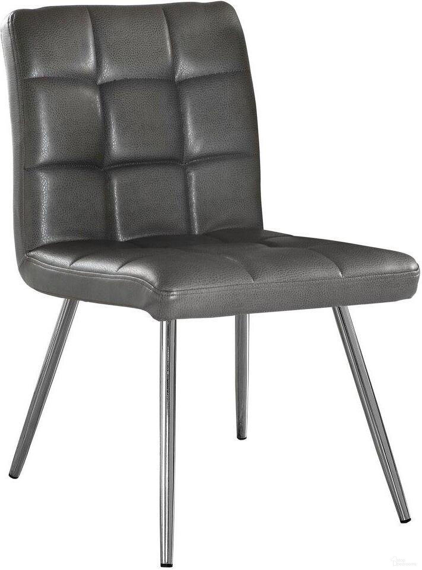 The appearance of Dining Chair Set Of 2 In Grey Leather Look I 1072 designed by Monarch Specialties in the modern / contemporary interior design. This grey piece of furniture was selected by 1StopBedrooms from to add a touch of cosiness and style into your home. Sku: I 1072. Material: Polyurethane. Chair Type: Side Chair.