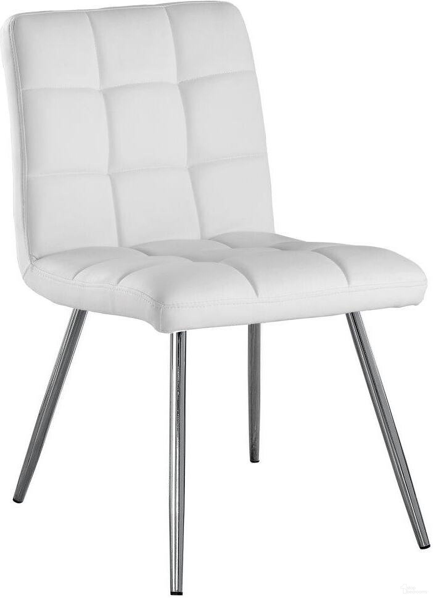 The appearance of Dining Chair Set Of 2 In White Leather Look I 1071 designed by Monarch Specialties in the modern / contemporary interior design. This white piece of furniture was selected by 1StopBedrooms from to add a touch of cosiness and style into your home. Sku: I 1071. Material: Polyurethane. Chair Type: Side Chair.