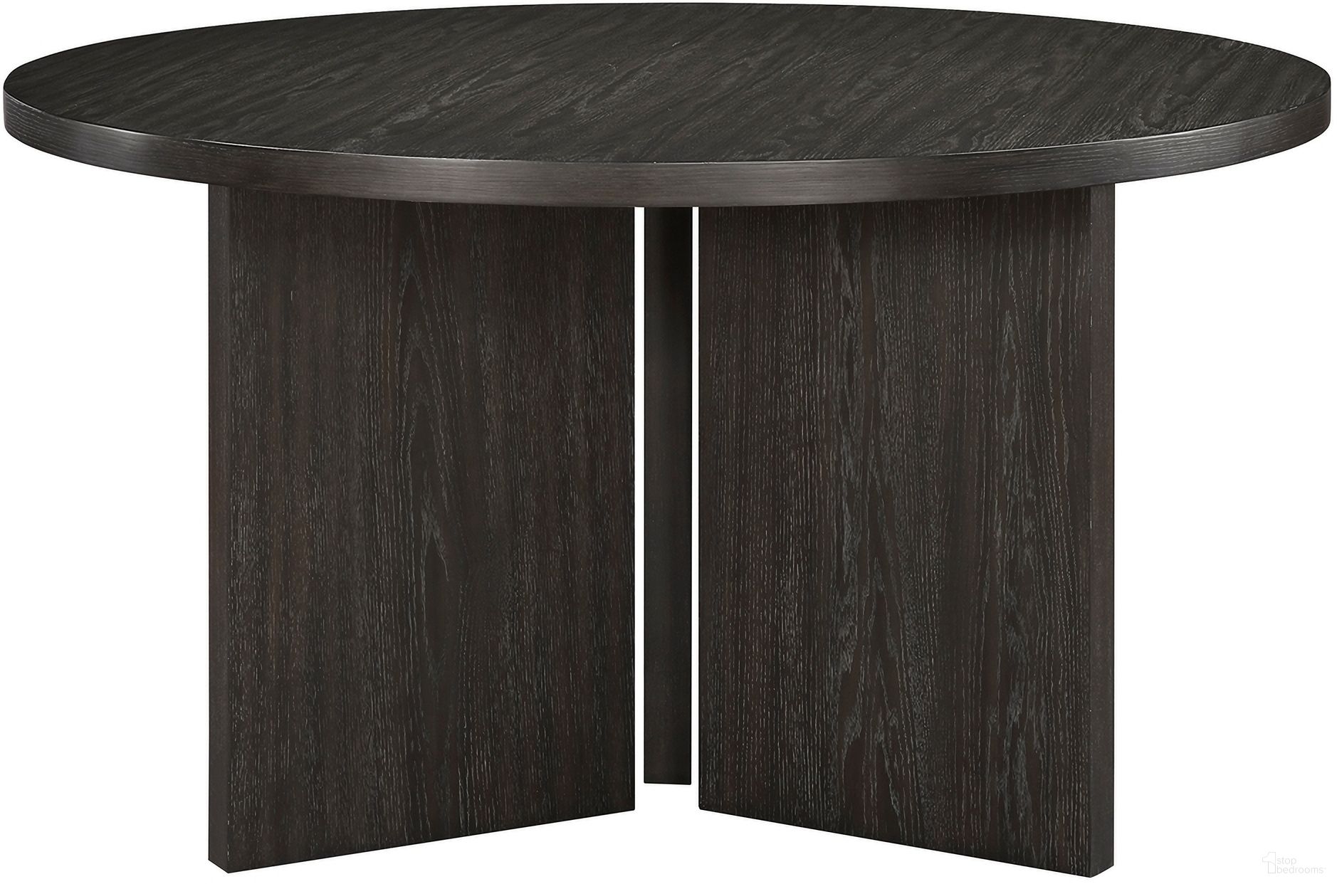 The appearance of Marais Dining Table In Black designed by Homelegance in the modern / contemporary interior design. This black piece of furniture was selected by 1StopBedrooms from Marais Collection to add a touch of cosiness and style into your home. Sku: 6050-54RD. Table Base Style: Pedestal. Table Top Shape: Round. Material: Wood. Size: 54".