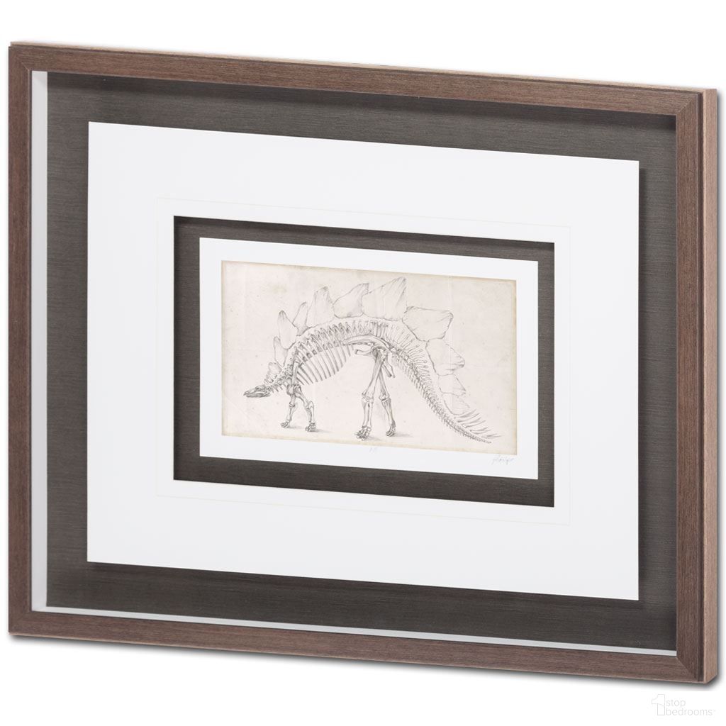 Dinosaur Study MC III Framed Wall Art In Black and Brown
