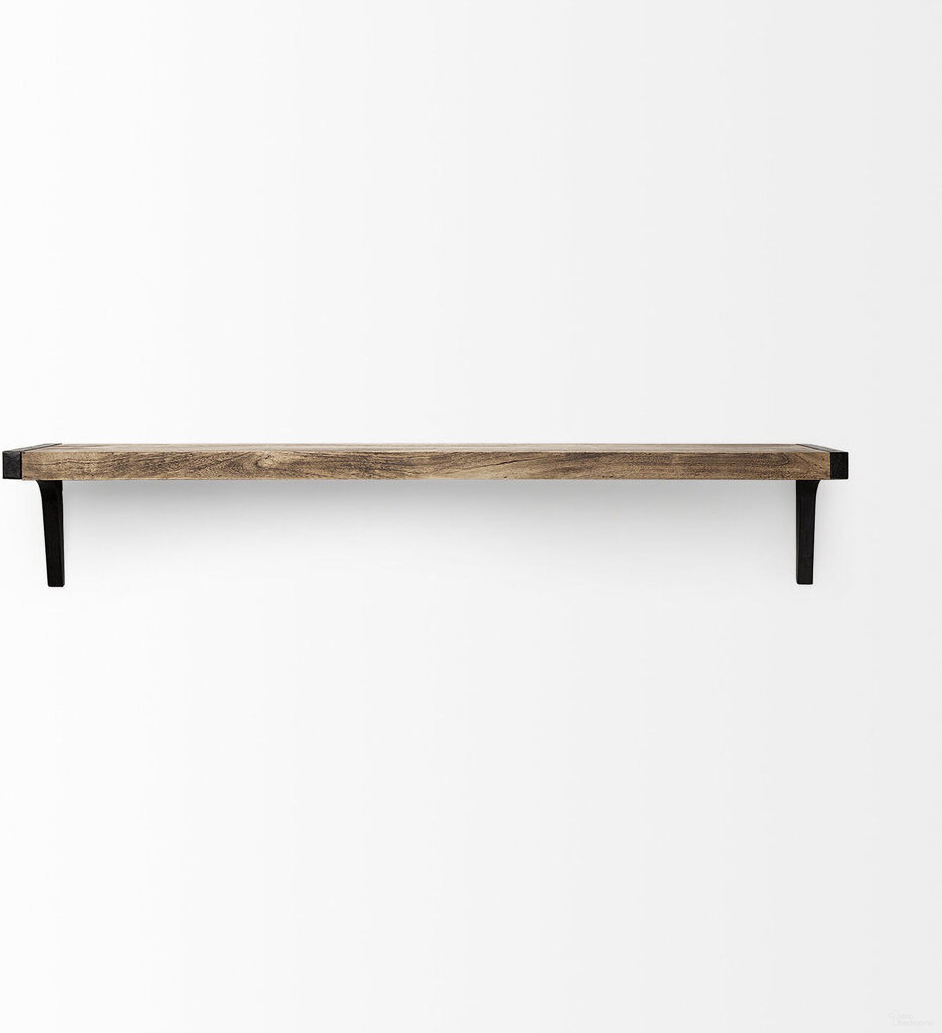 Dion I Wood And Metal Wall Shelf In Brown