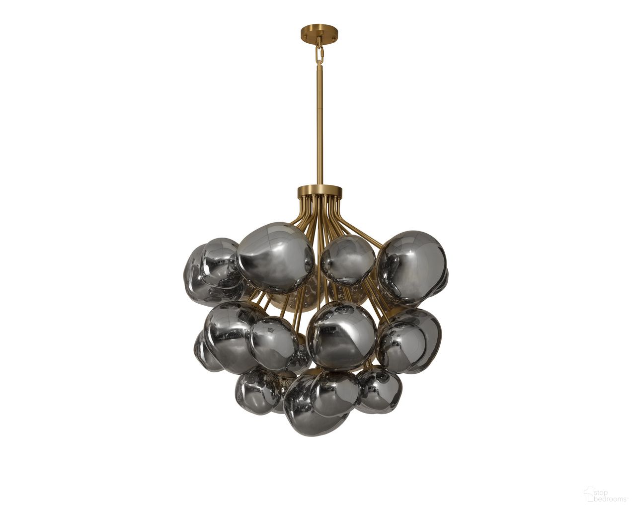 Dionis Round Chandelier In Smoked and Brushed Gold