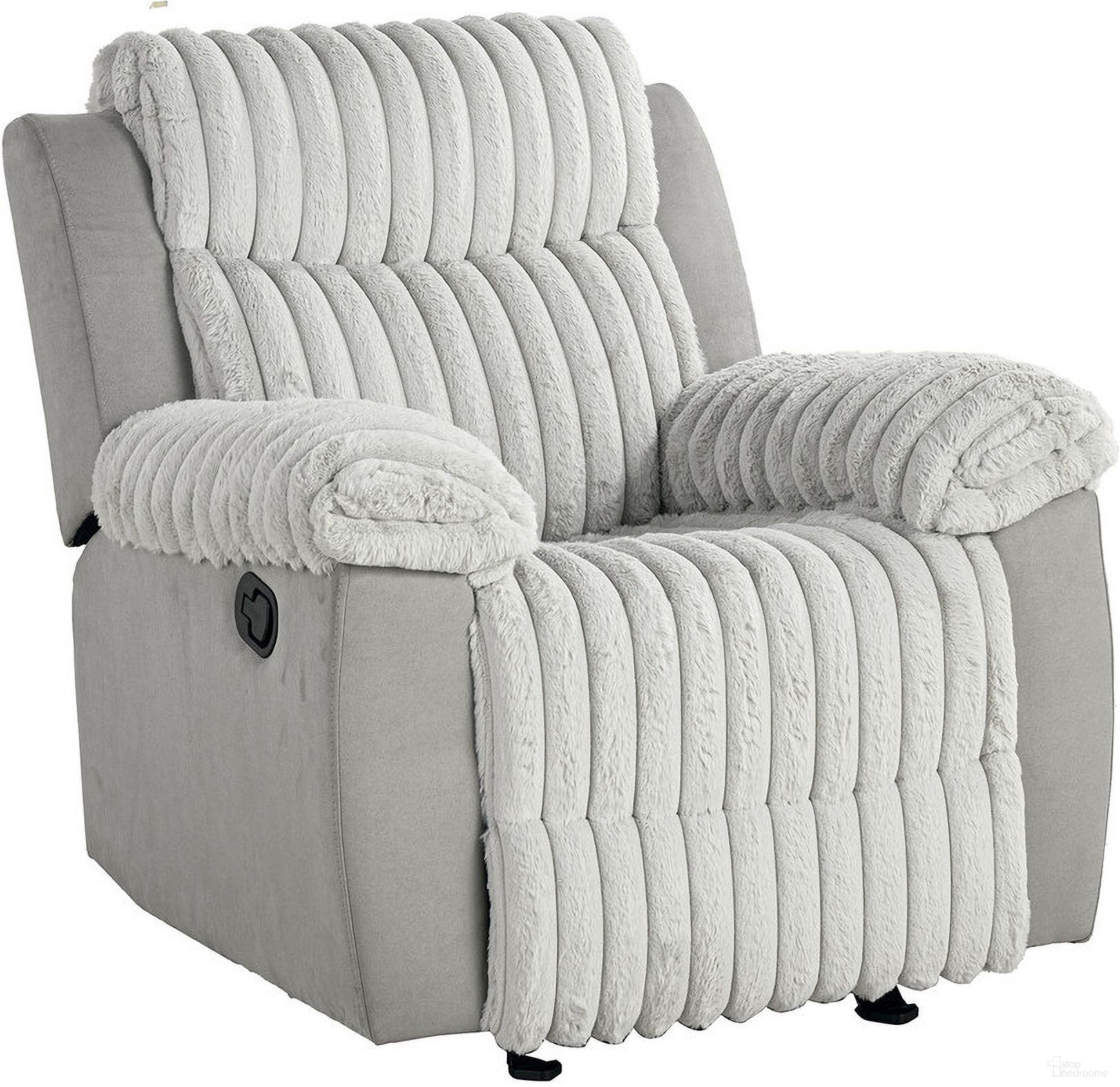 The appearance of Dionysus Manual Glider Recliner In Gray designed by Furniture of America in the transitional interior design. This gray piece of furniture was selected by 1StopBedrooms from Dionysus Collection to add a touch of cosiness and style into your home. Sku: FM64004GY-CH-M. Material: Solid Wood.