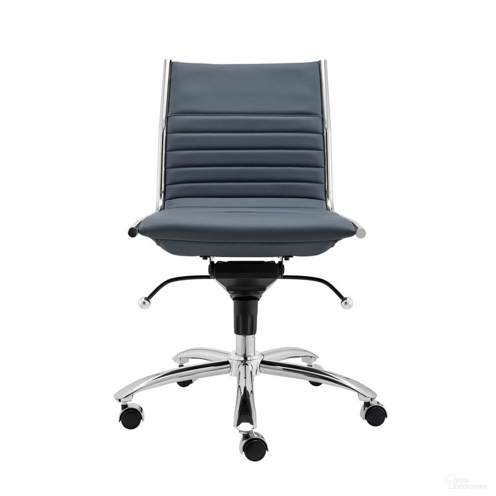 Dirk Armless Low Back Office Chair In Blue