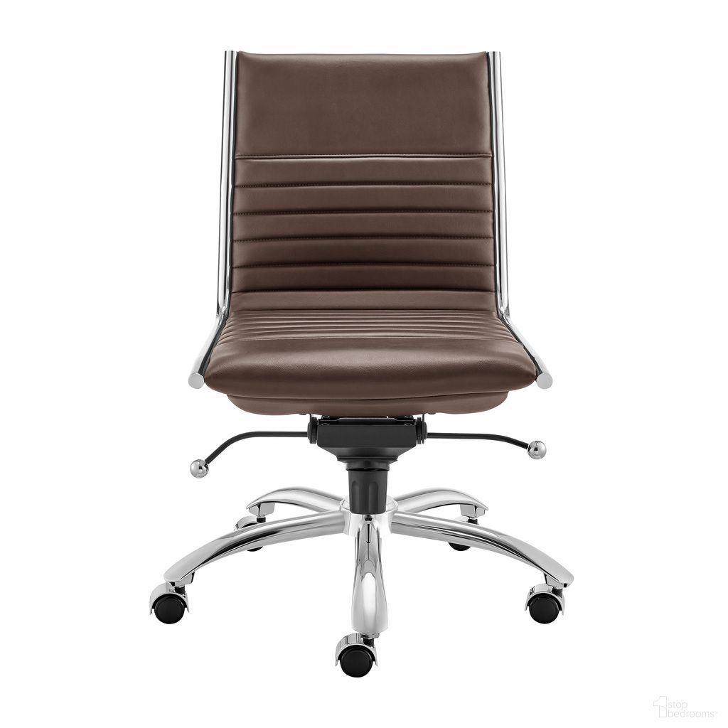 Dirk Armless Low Back Office Chair In Brown