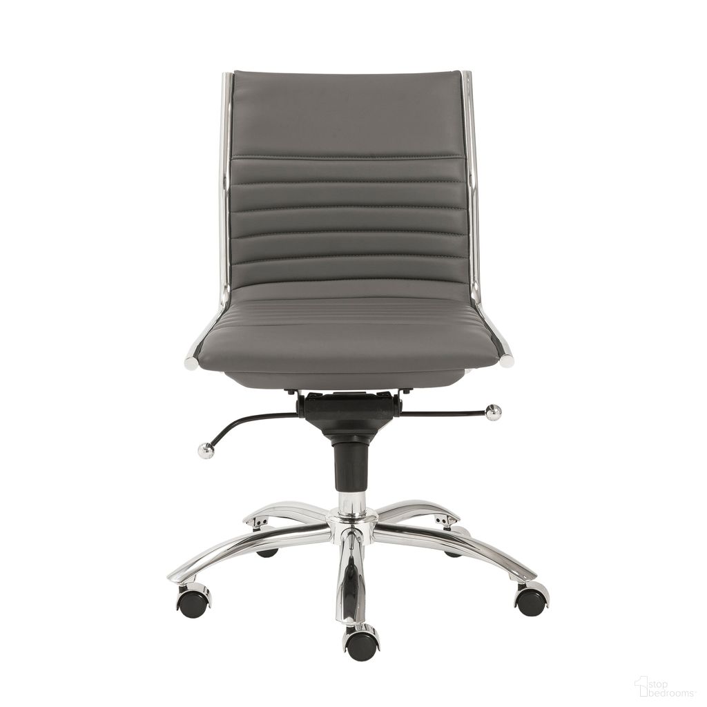Dirk Armless Low Back Office Chair In Gray