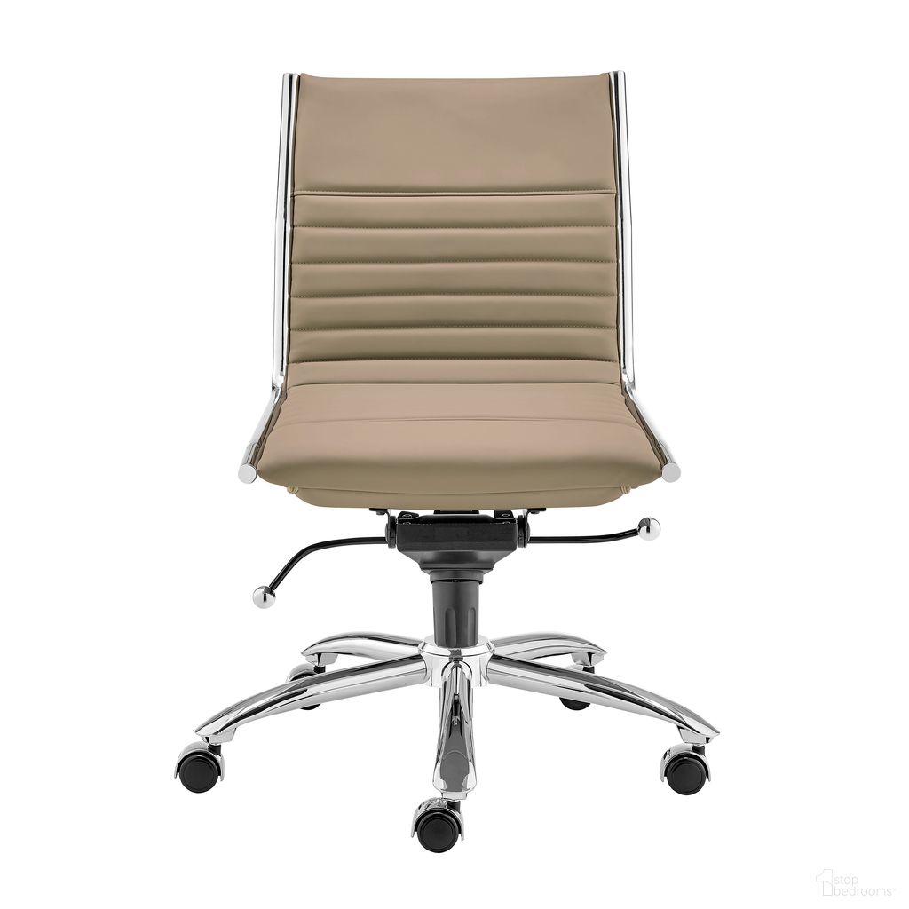Dirk Armless Low Back Office Chair In Taupe