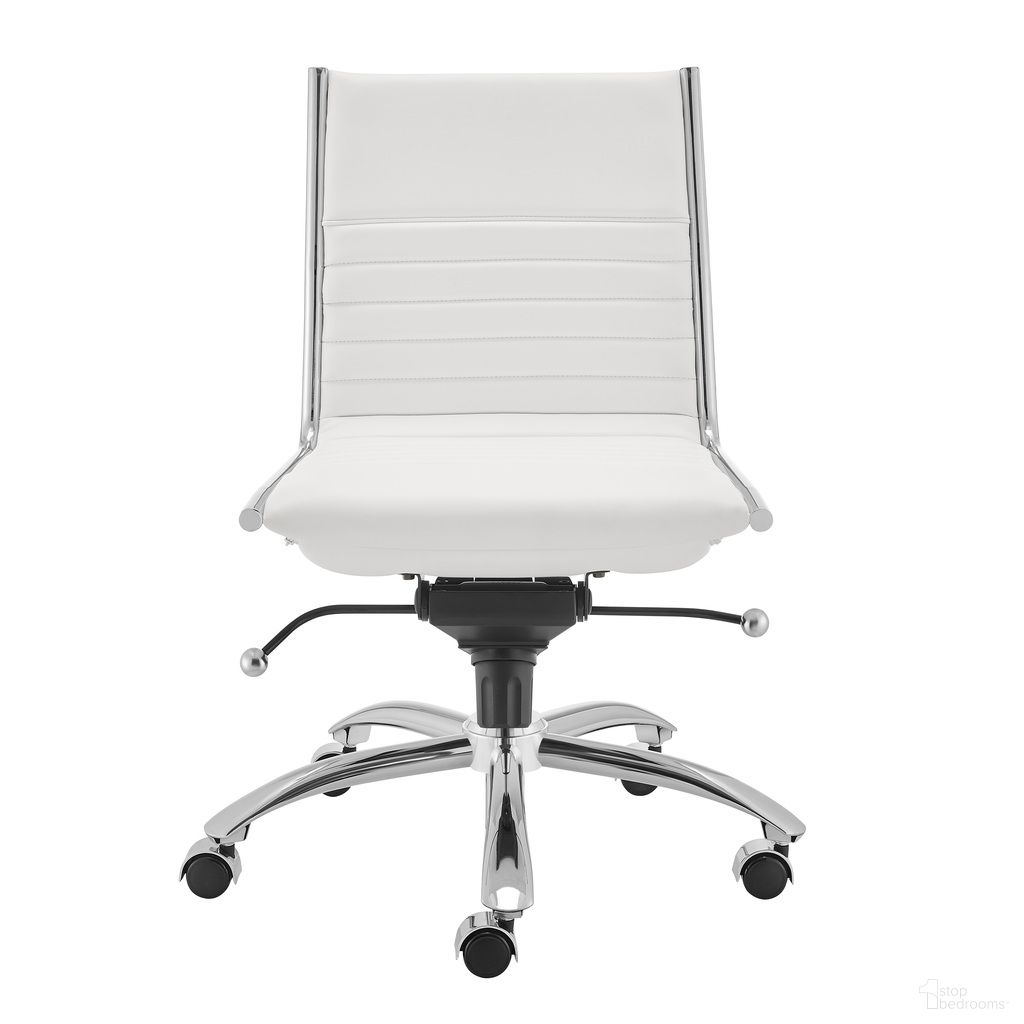 Dirk Armless Low Back Office Chair In White