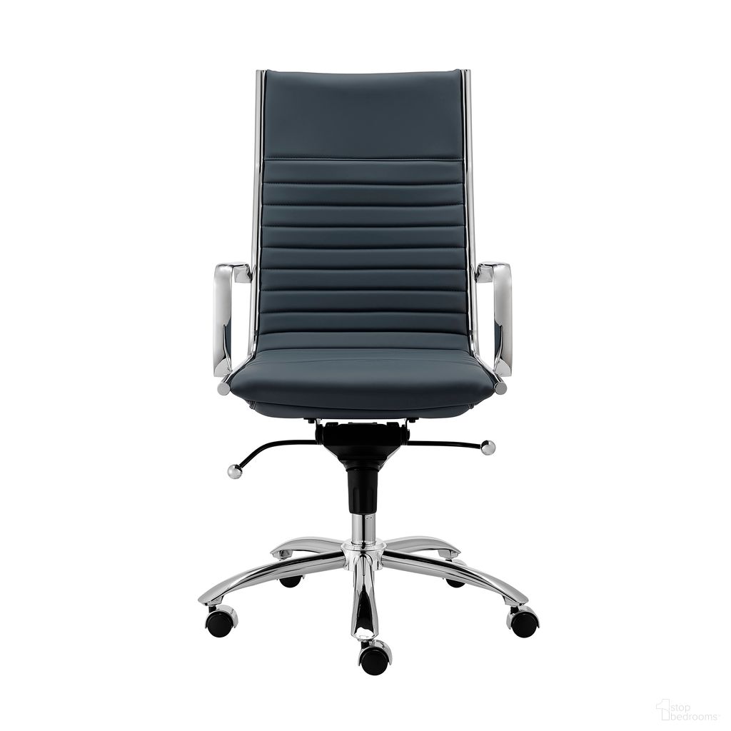 Dirk High Back Office Chair In Blue Leatherette
