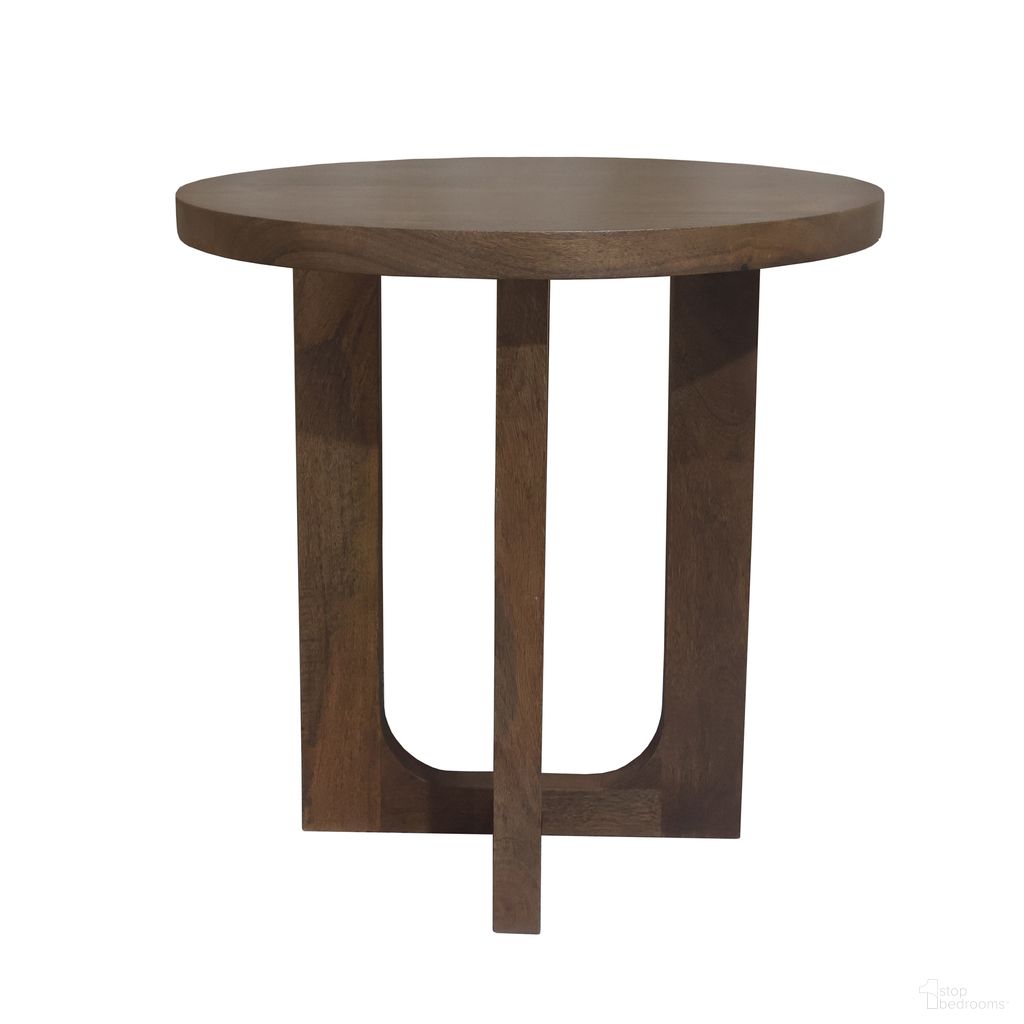 The appearance of Dirza Mango Wood Indoor Round Side Table In Brown designed by Rajani Home in the modern / contemporary interior design. This brown piece of furniture  was selected by 1StopBedrooms from Juno Collection to add a touch of cosiness and style into your home. Sku: 1C467559G03048. Material: Mango Wood.