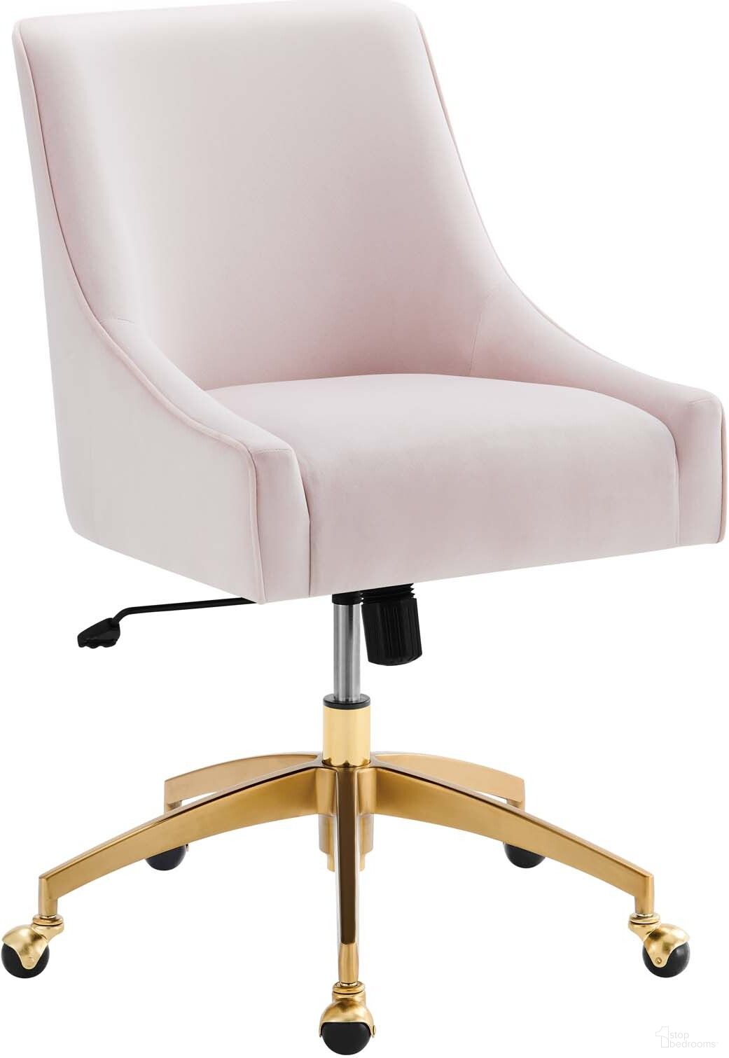 Discern Performance Velvet Office Chair In Pink EEI-5079-PNK